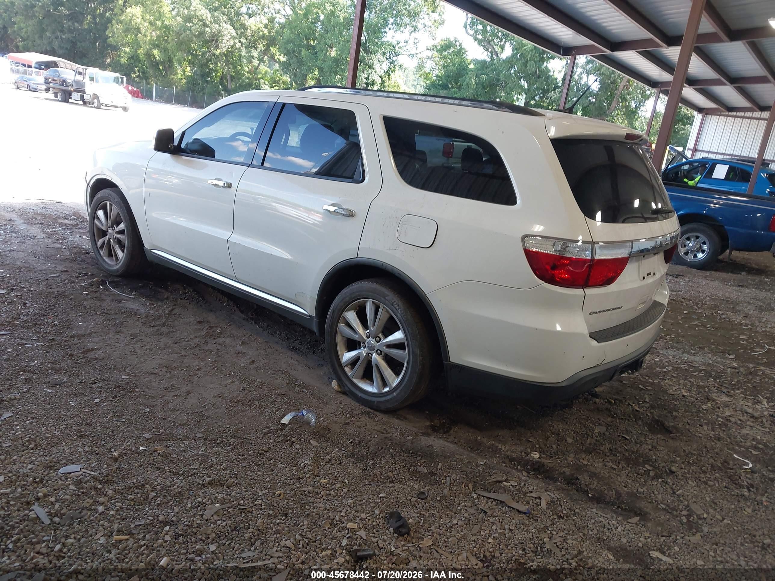2011 Dodge Durango Crew White vin: 1D4RD4GG2BC598490