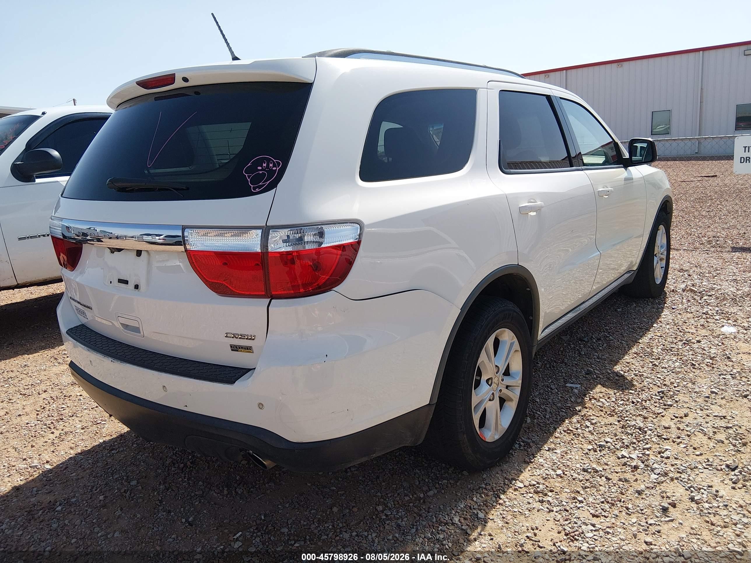 2011 Dodge Durango Crew White vin: 1D4RD4GG2BC633934
