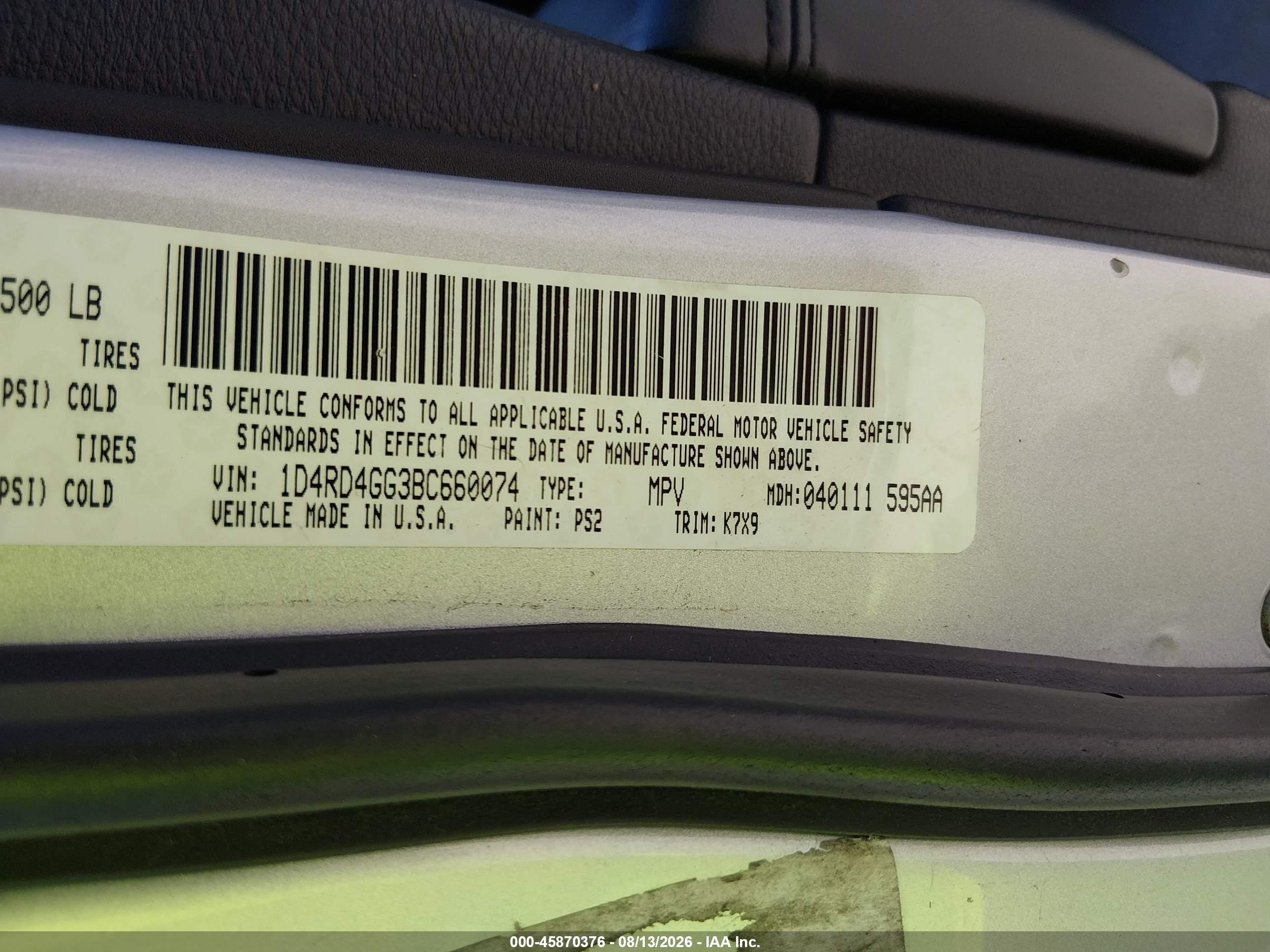 2011 Dodge Durango Crew Silver vin: 1D4RD4GG3BC660074