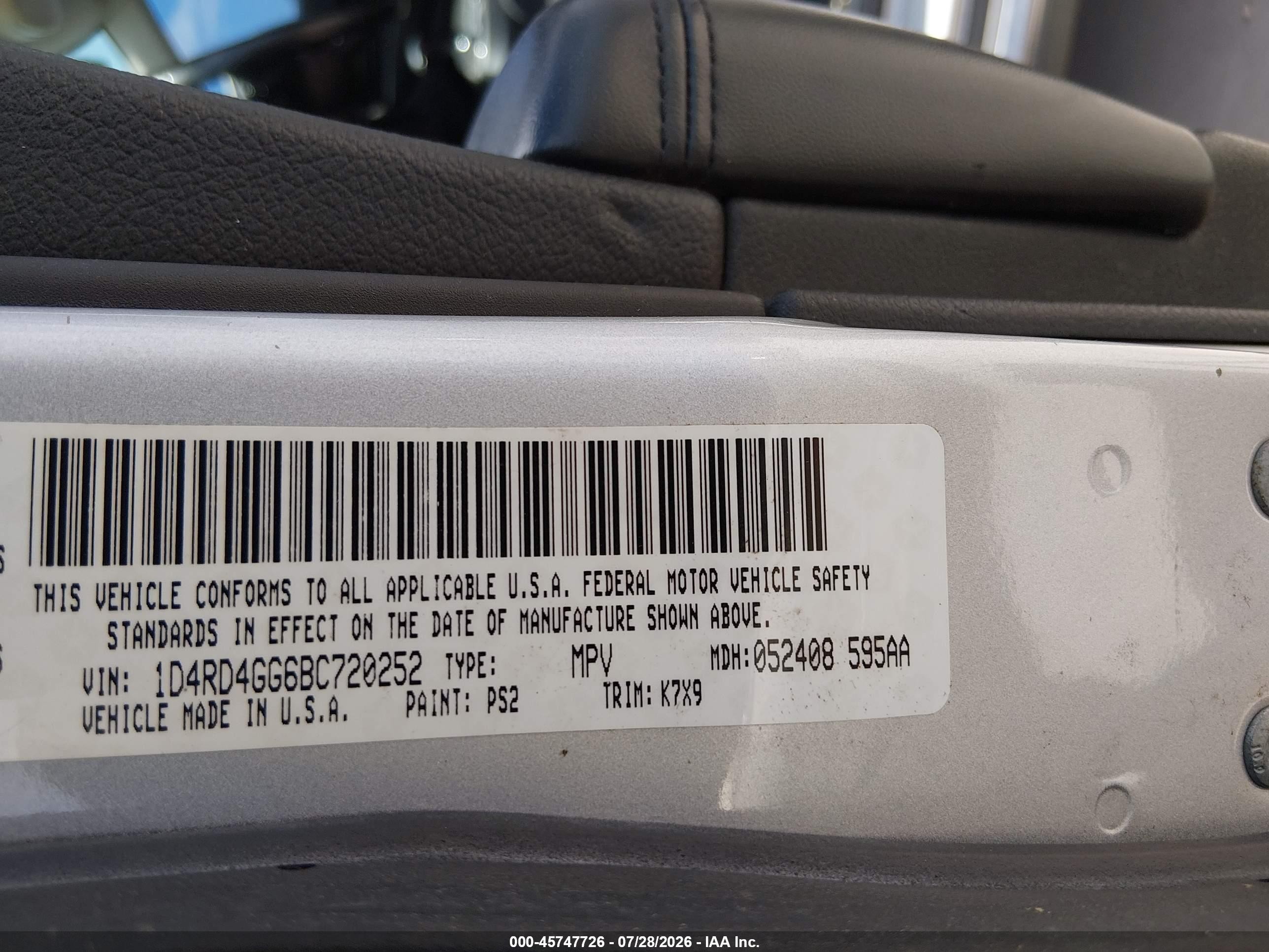2011 Dodge Durango Crew Silver vin: 1D4RD4GG6BC720252