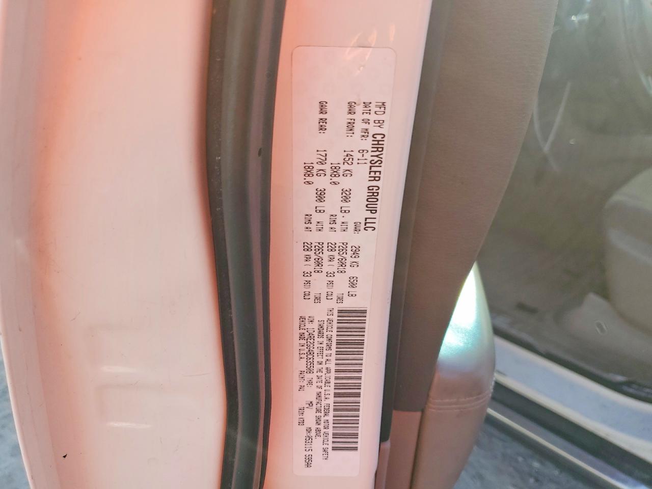 2011 Dodge Durango Express White vin: 1D4RE2GG4BC635508