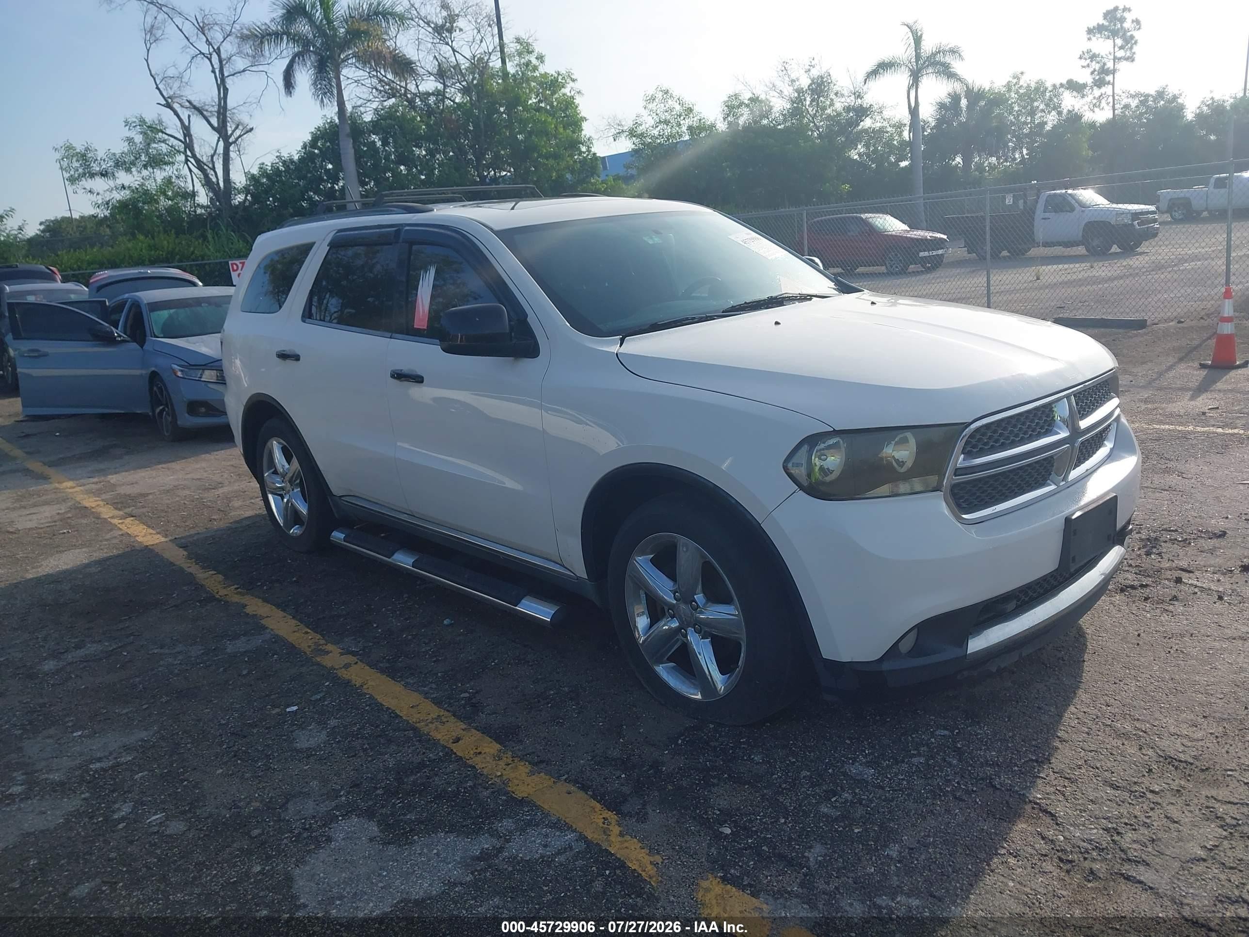 2011 Dodge Durango Express White vin: 1D4RE2GG5BC740395