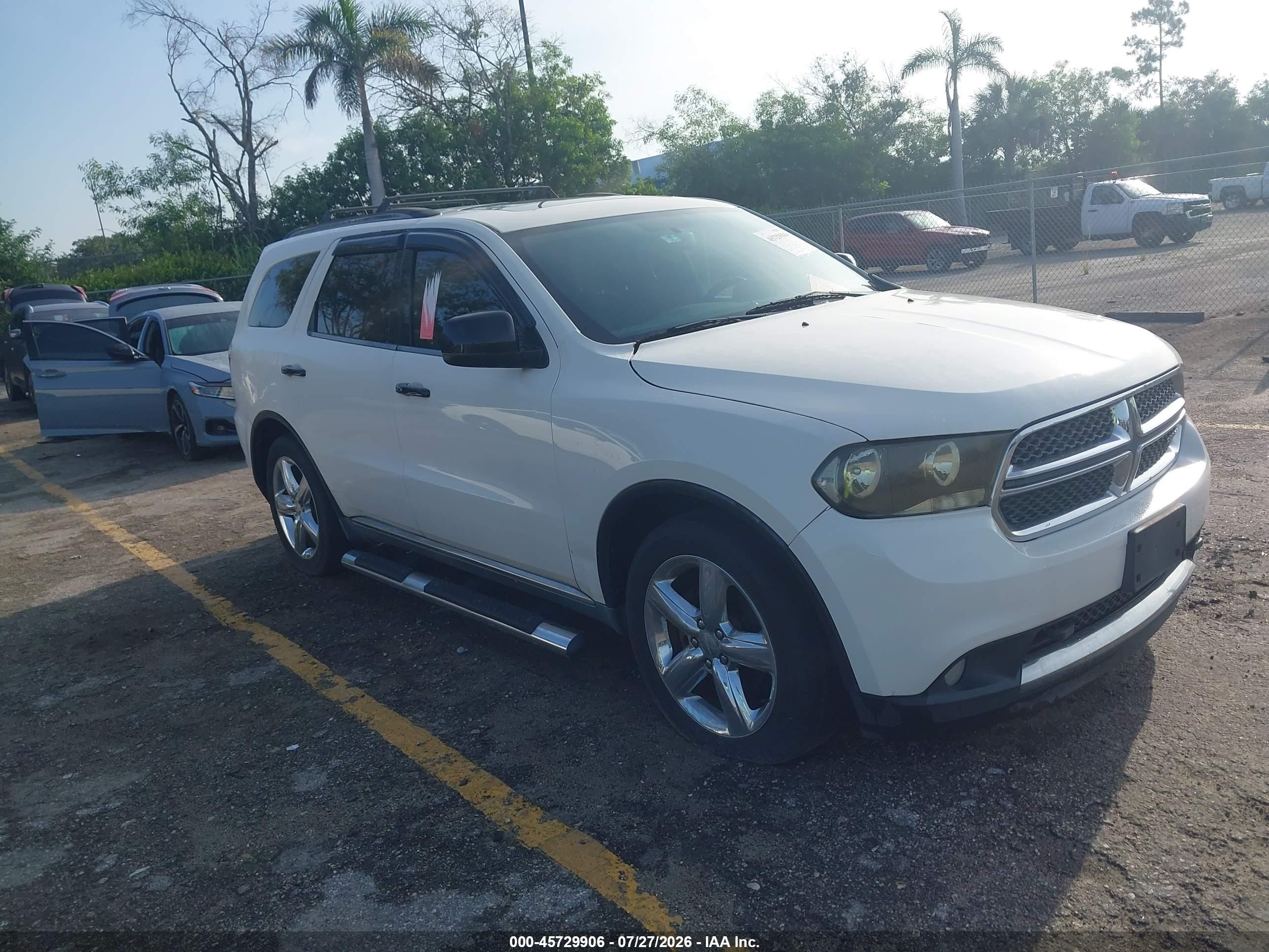 2011 Dodge Durango Express White vin: 1D4RE2GG5BC740395