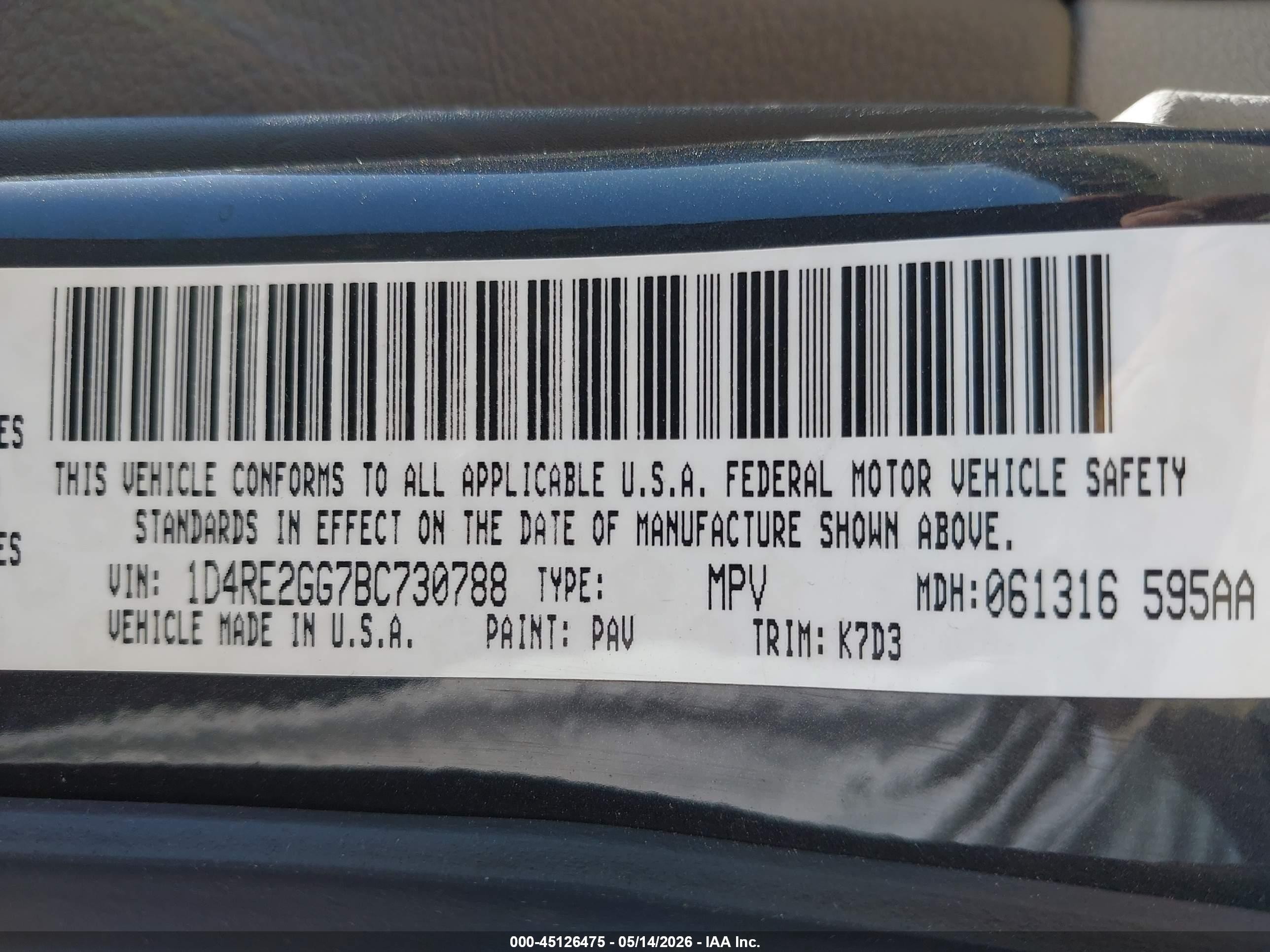 2011 Dodge Durango Express Black vin: 1D4RE2GG7BC730788