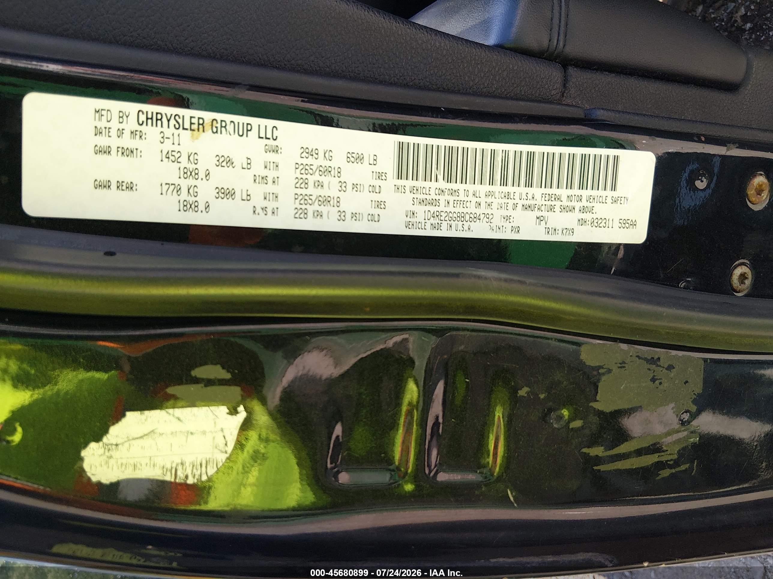 2011 Dodge Durango Express Black vin: 1D4RE2GG8BC684792