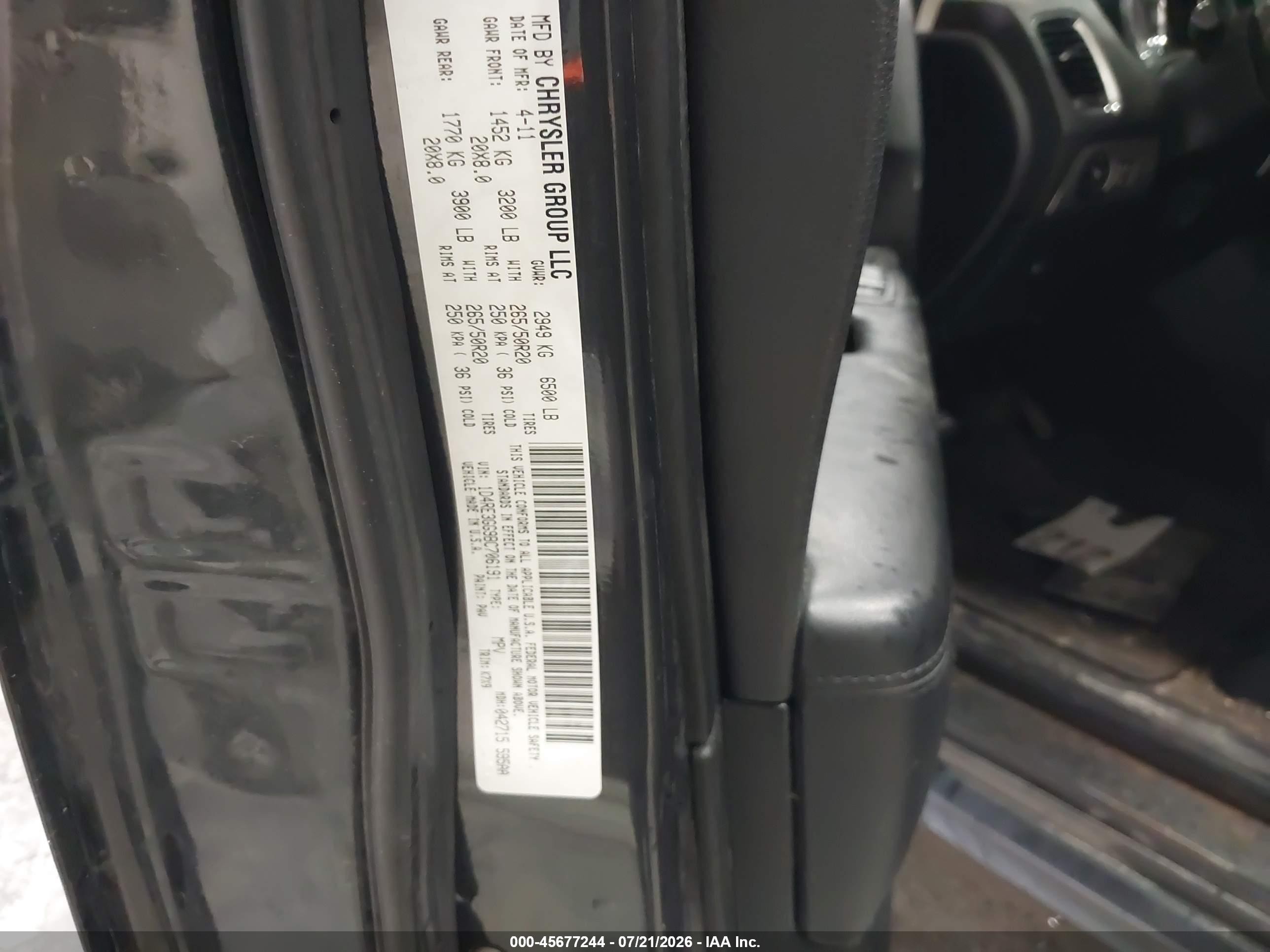 2011 Dodge Durango Heat Gray vin: 1D4RE3GG9BC706191