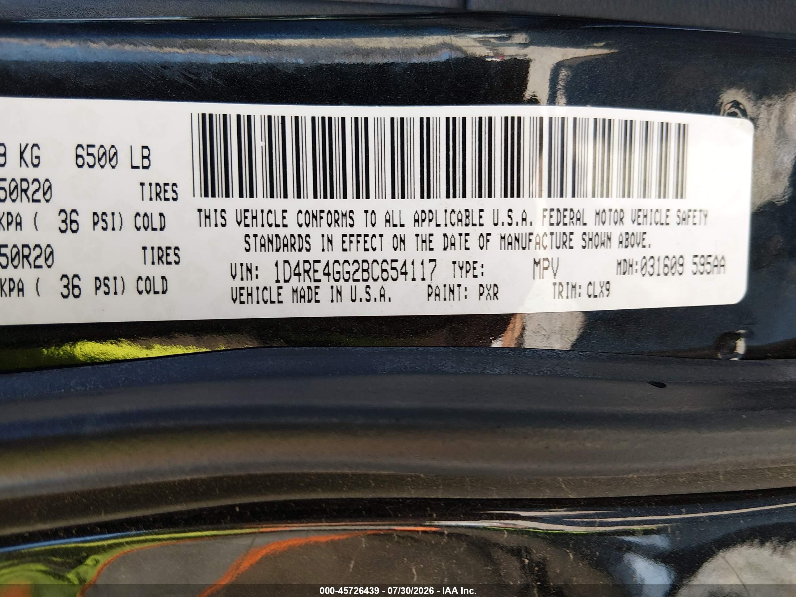 2011 Dodge Durango Crew Black vin: 1D4RE4GG2BC654117