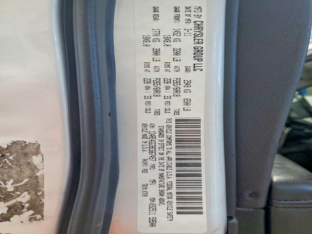 2011 Dodge Durango Crew Silver vin: 1D4RE4GG3BC667457
