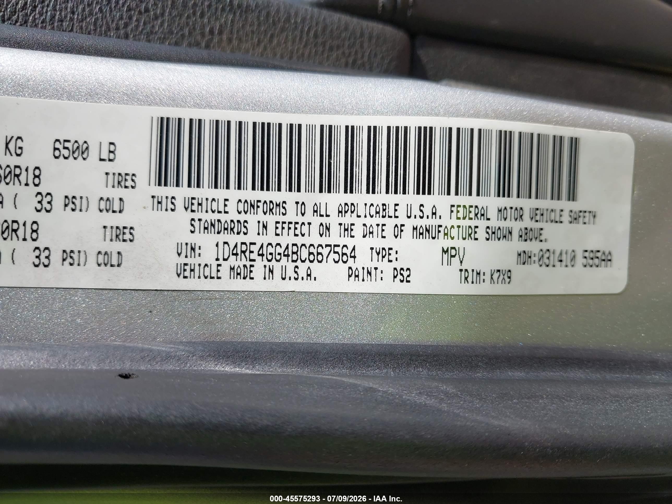 2011 Dodge Durango Crew Silver vin: 1D4RE4GG4BC667564
