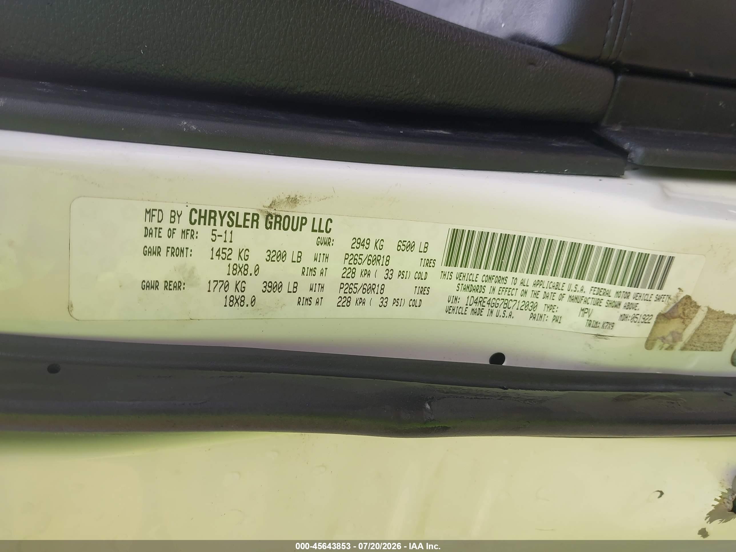 2011 Dodge Durango Crew Yellow vin: 1D4RE4GG7BC712030