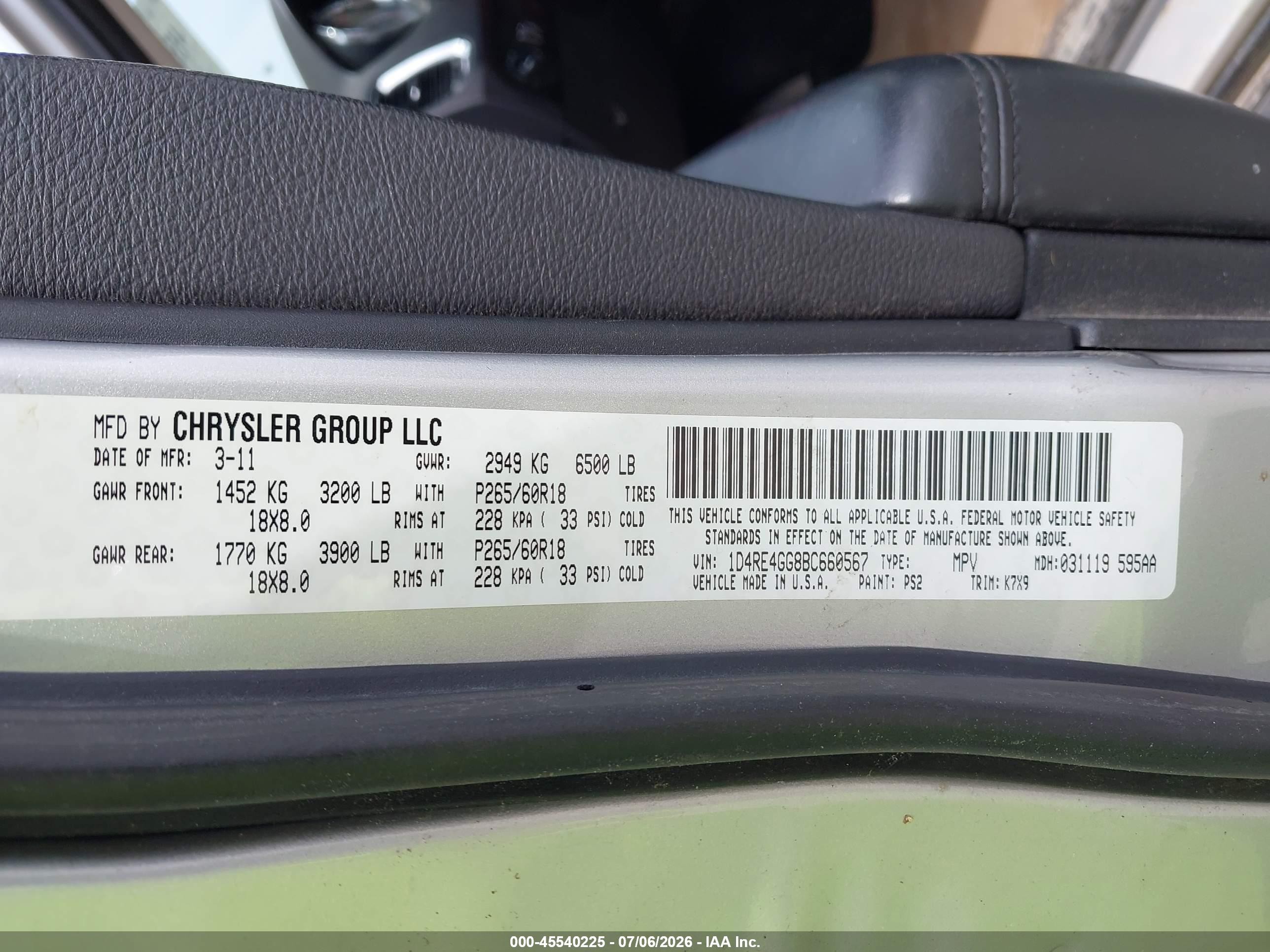 2011 Dodge Durango Crew Серебряный vin: 1D4RE4GG8BC660567