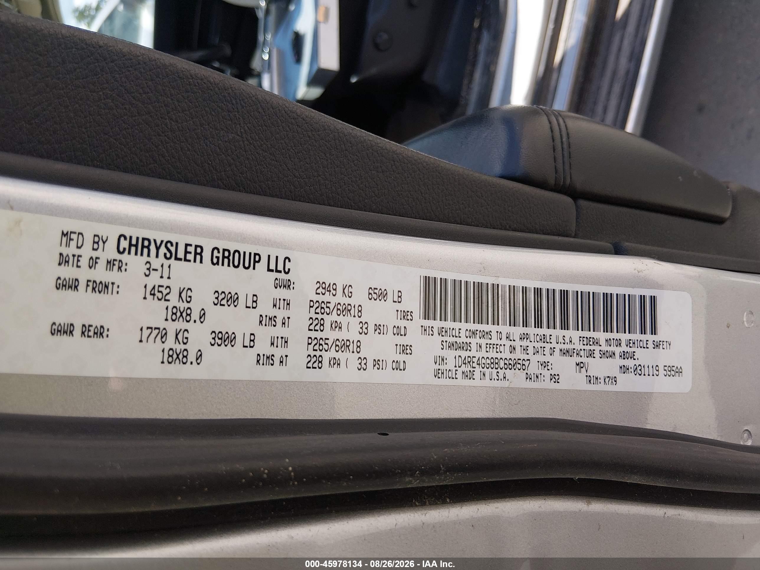 2011 Dodge Durango Crew Серебряный vin: 1D4RE4GG8BC660567