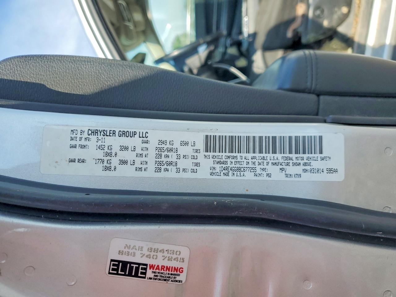 2011 Dodge Durango Crew Silver vin: 1D4RE4GG8BC677255