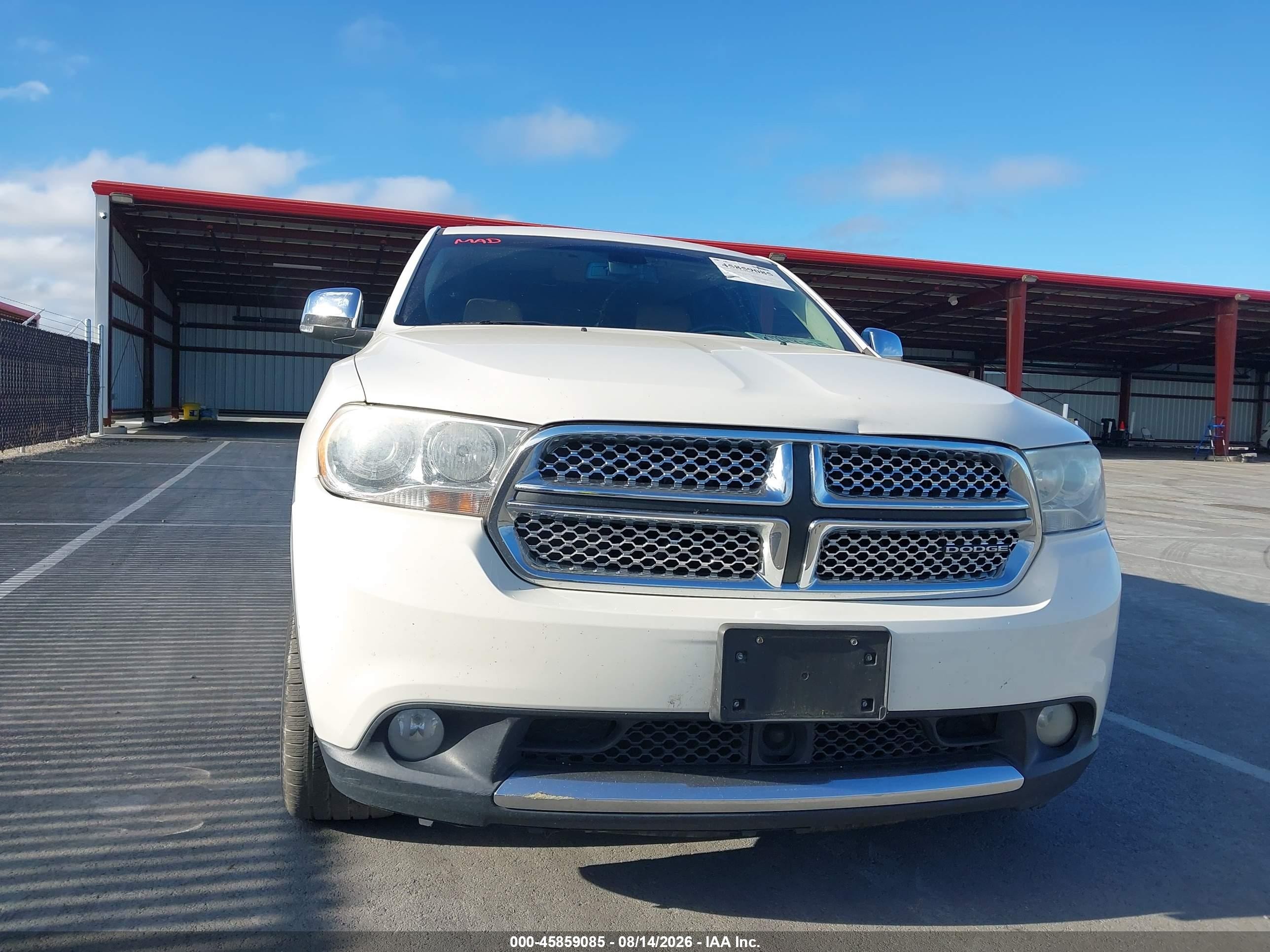 2011 Dodge Durango Citadel Белый vin: 1D4RE5GG4BC720575