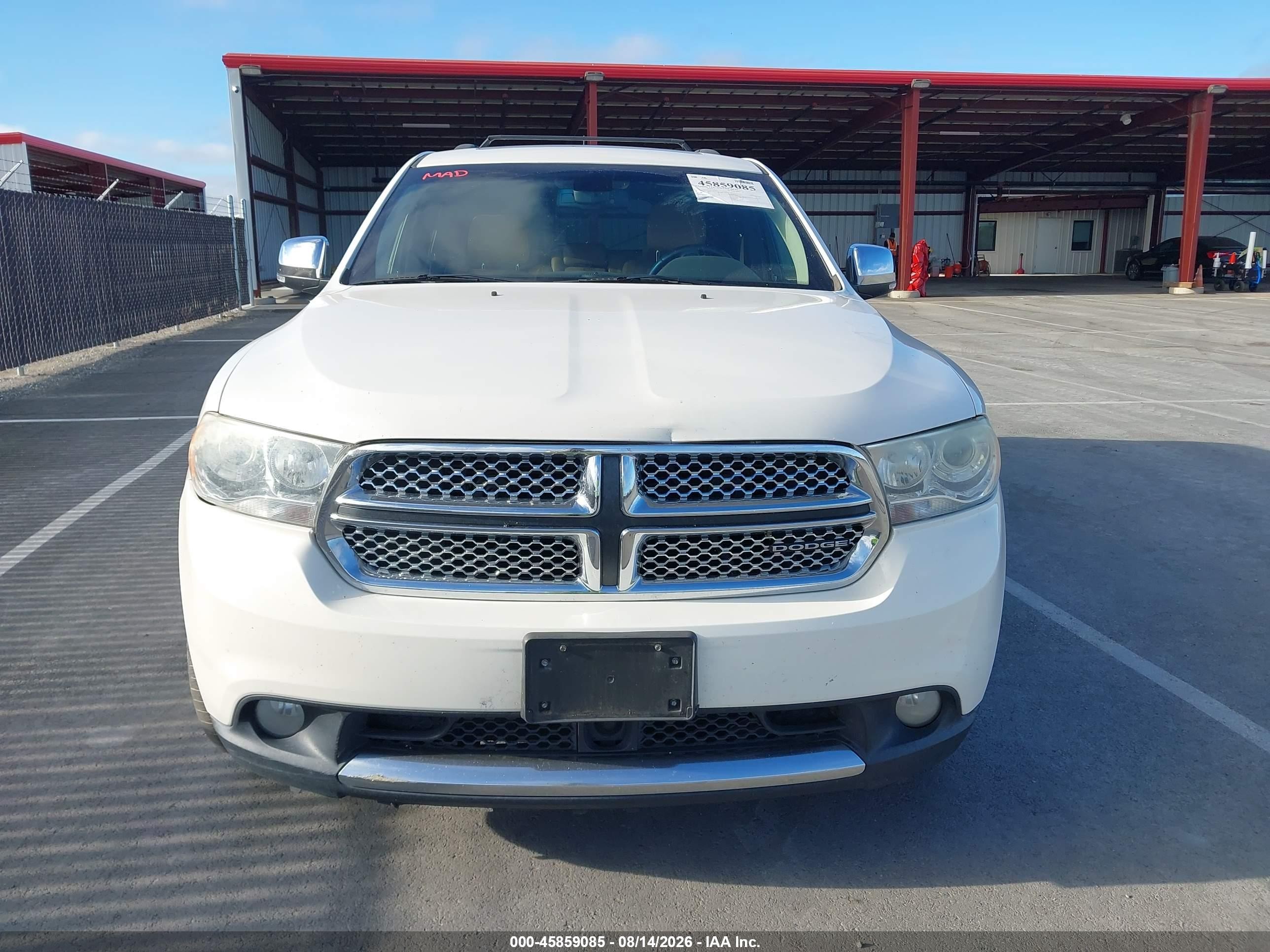 2011 Dodge Durango Citadel Белый vin: 1D4RE5GG4BC720575