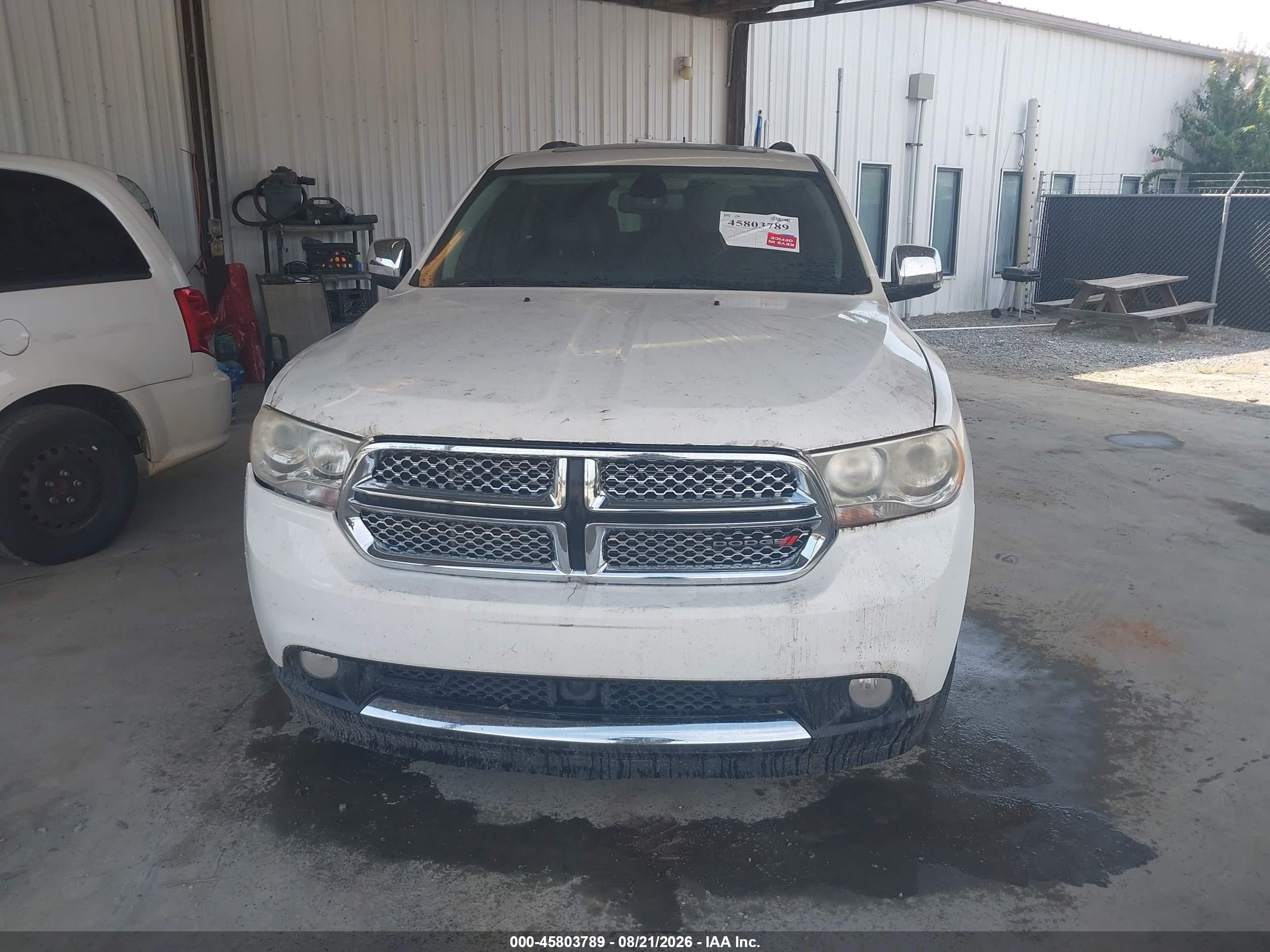 2011 Dodge Durango Citadel White vin: 1D4RE5GG7BC720814