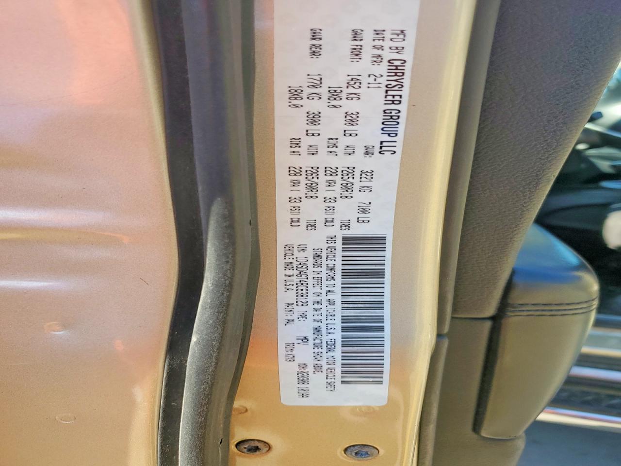 2011 Dodge Durango Crew Gold vin: 1D4SD4GT4BC638129