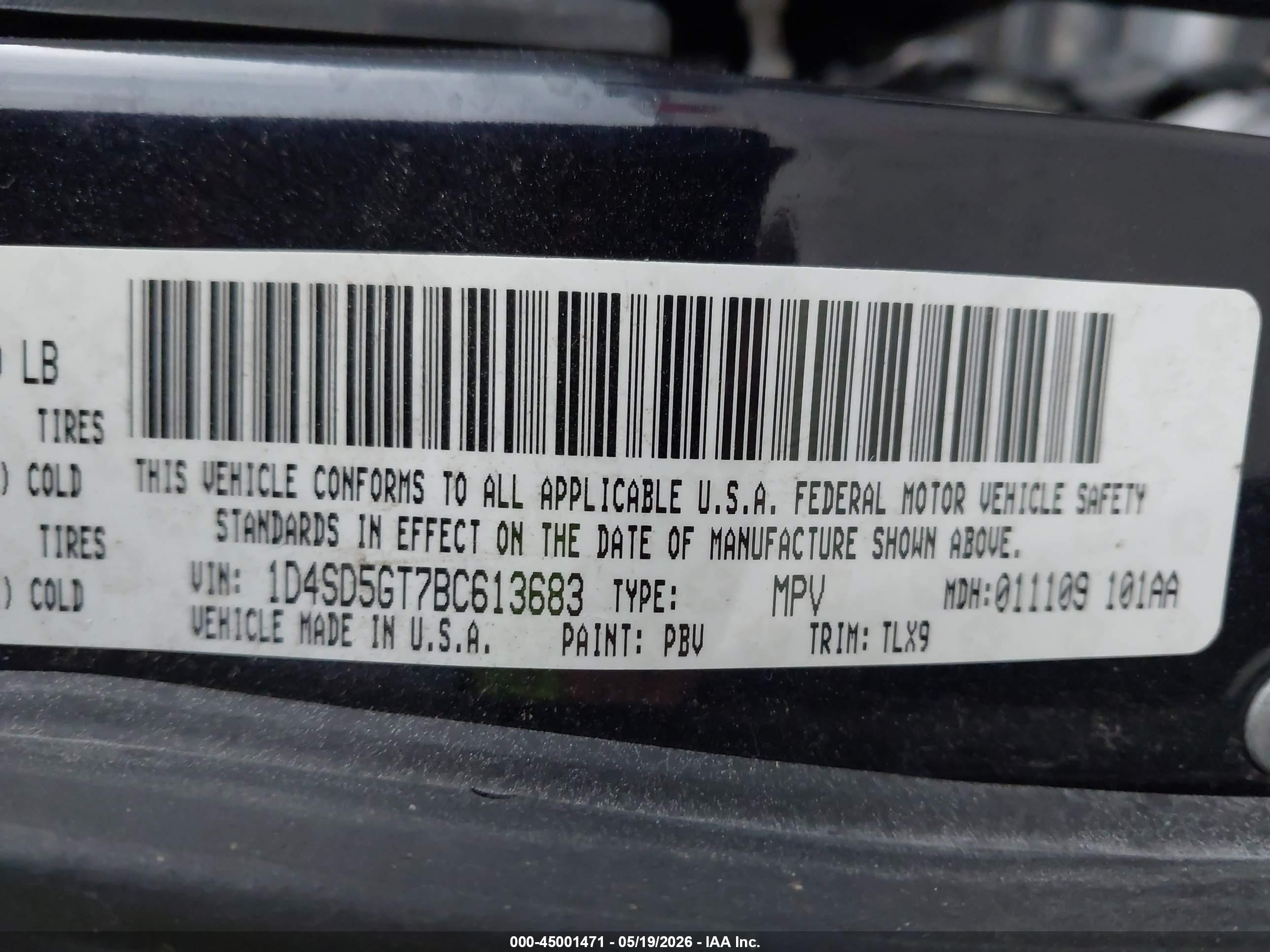 2011 Dodge Durango Citadel Black vin: 1D4SD5GT7BC613683
