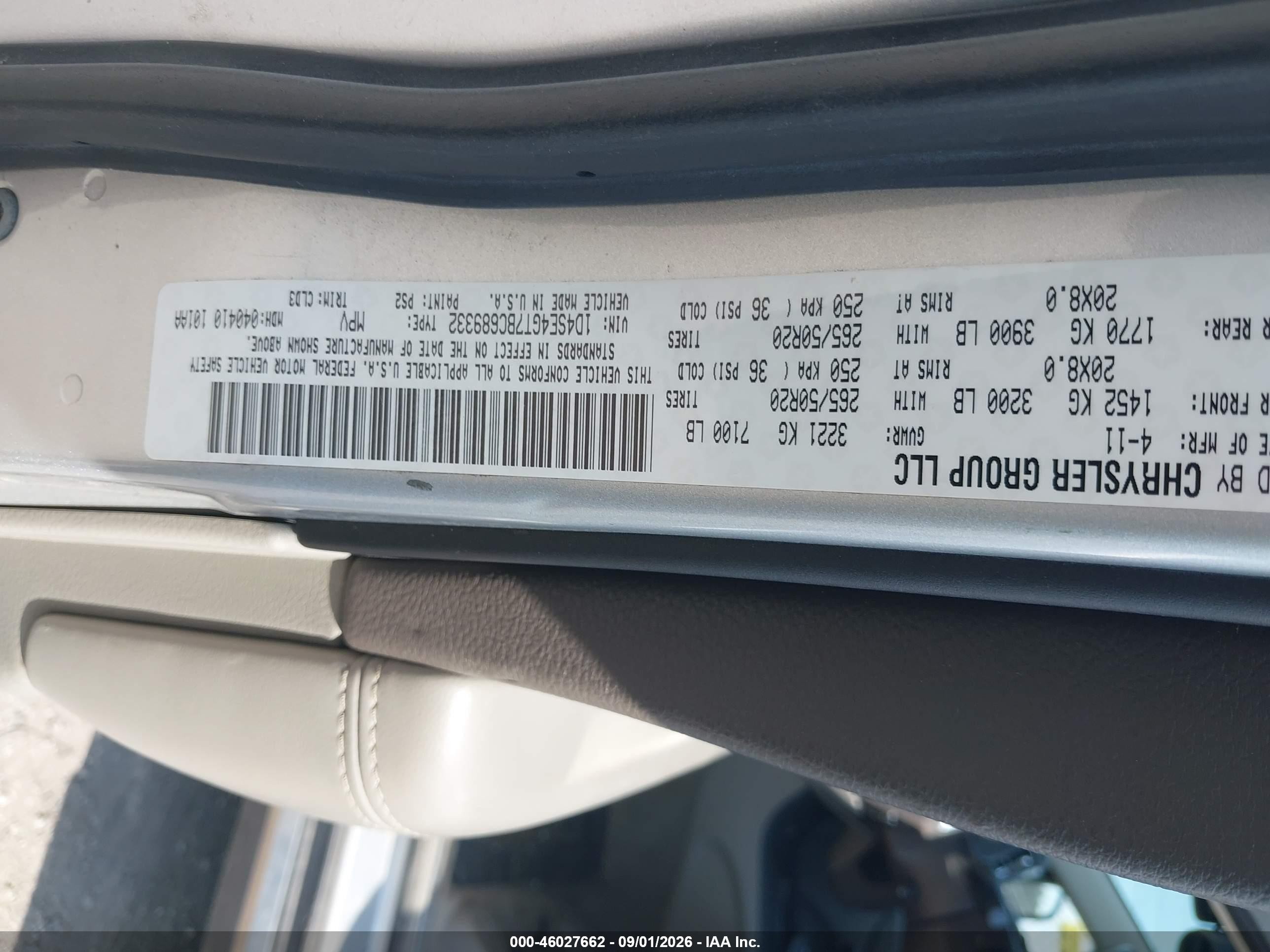 2011 Dodge Durango Crew Silver vin: 1D4SE4GT7BC689332
