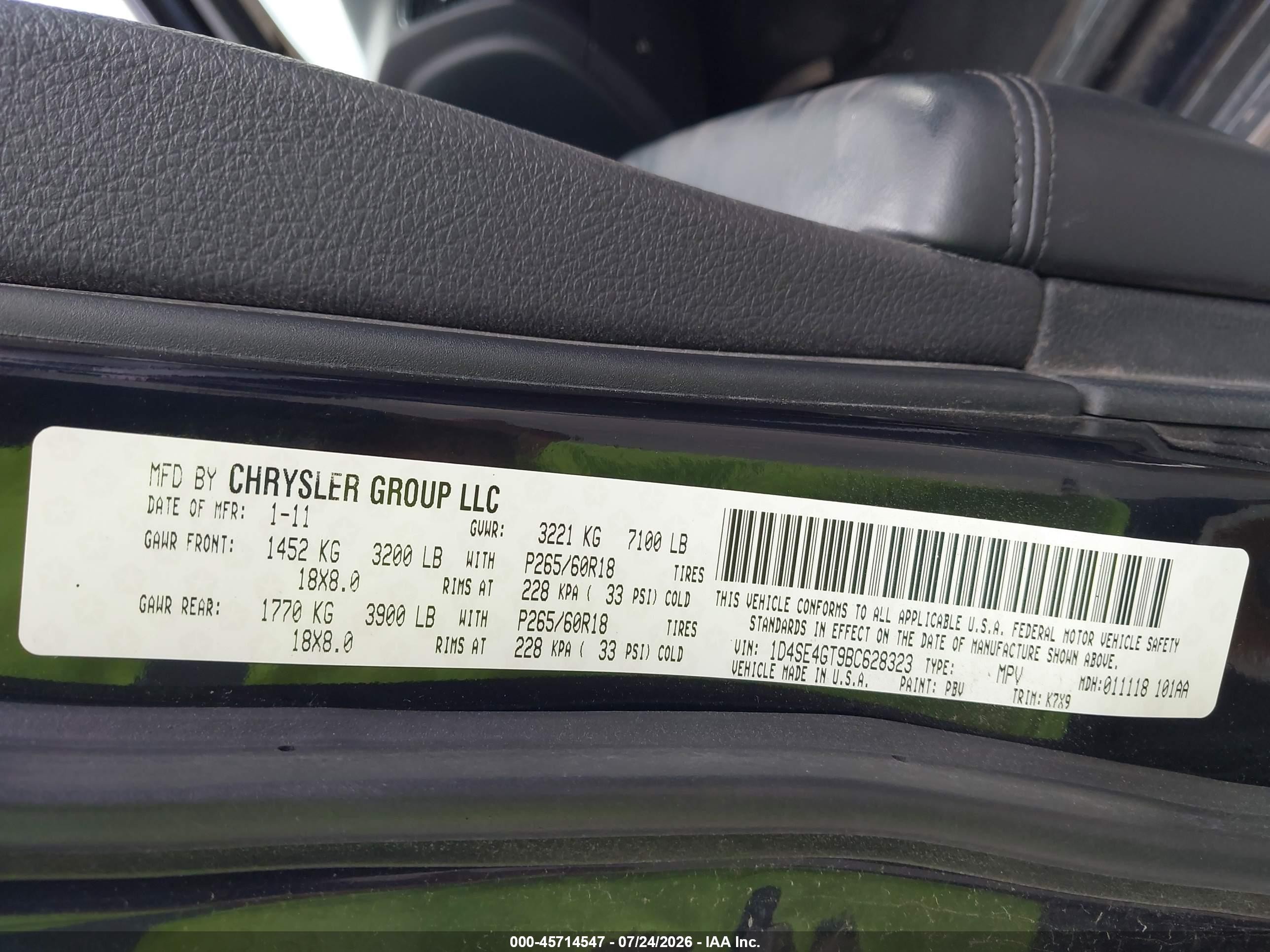 2011 Dodge Durango Crew Purple vin: 1D4SE4GT9BC628323