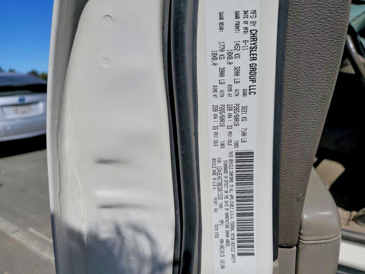 2011 Dodge Durango Crew White vin: 1D4SE4GT9BC661533
