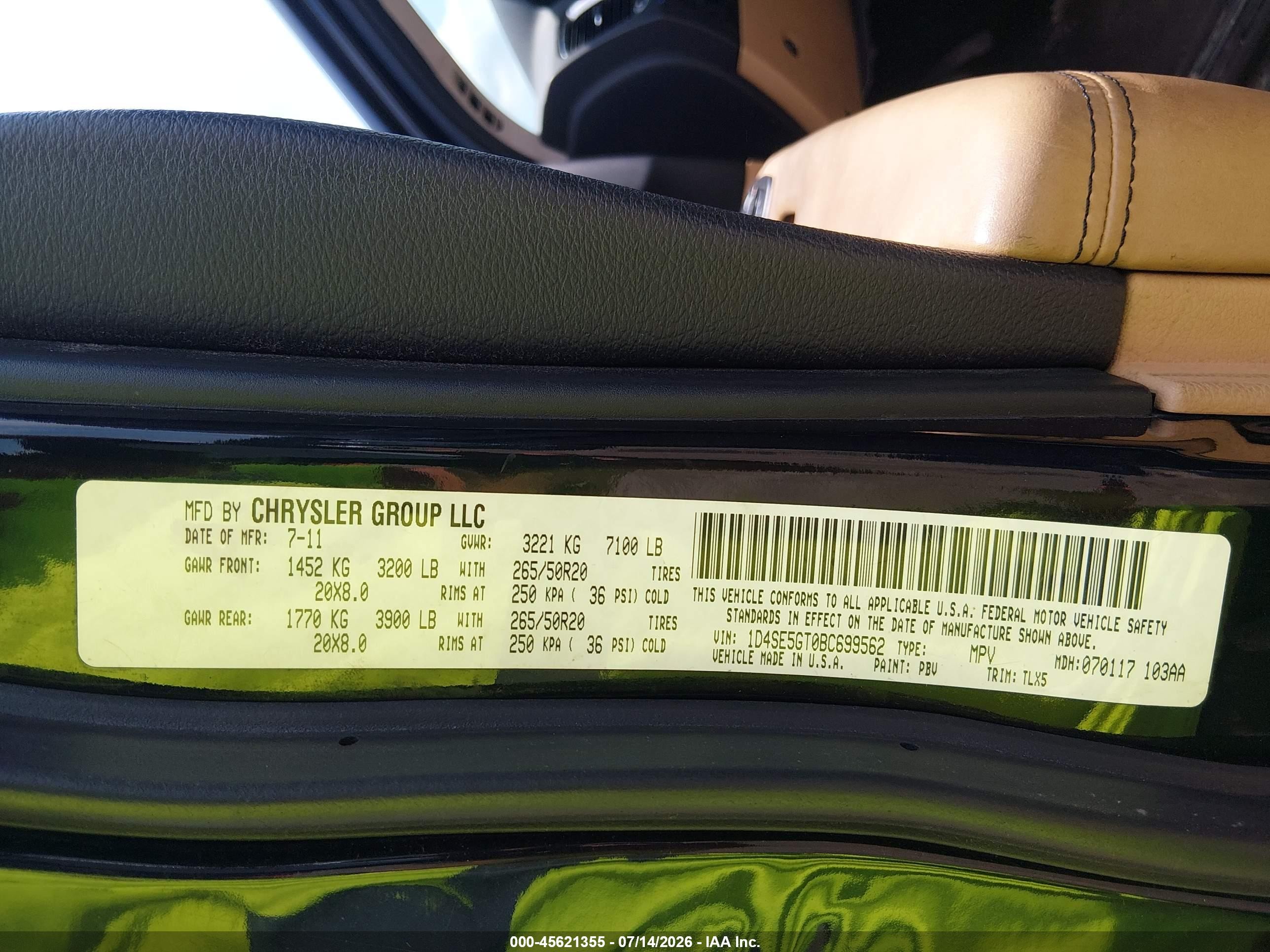 2011 Dodge Durango Citadel Синий vin: 1D4SE5GT0BC699562