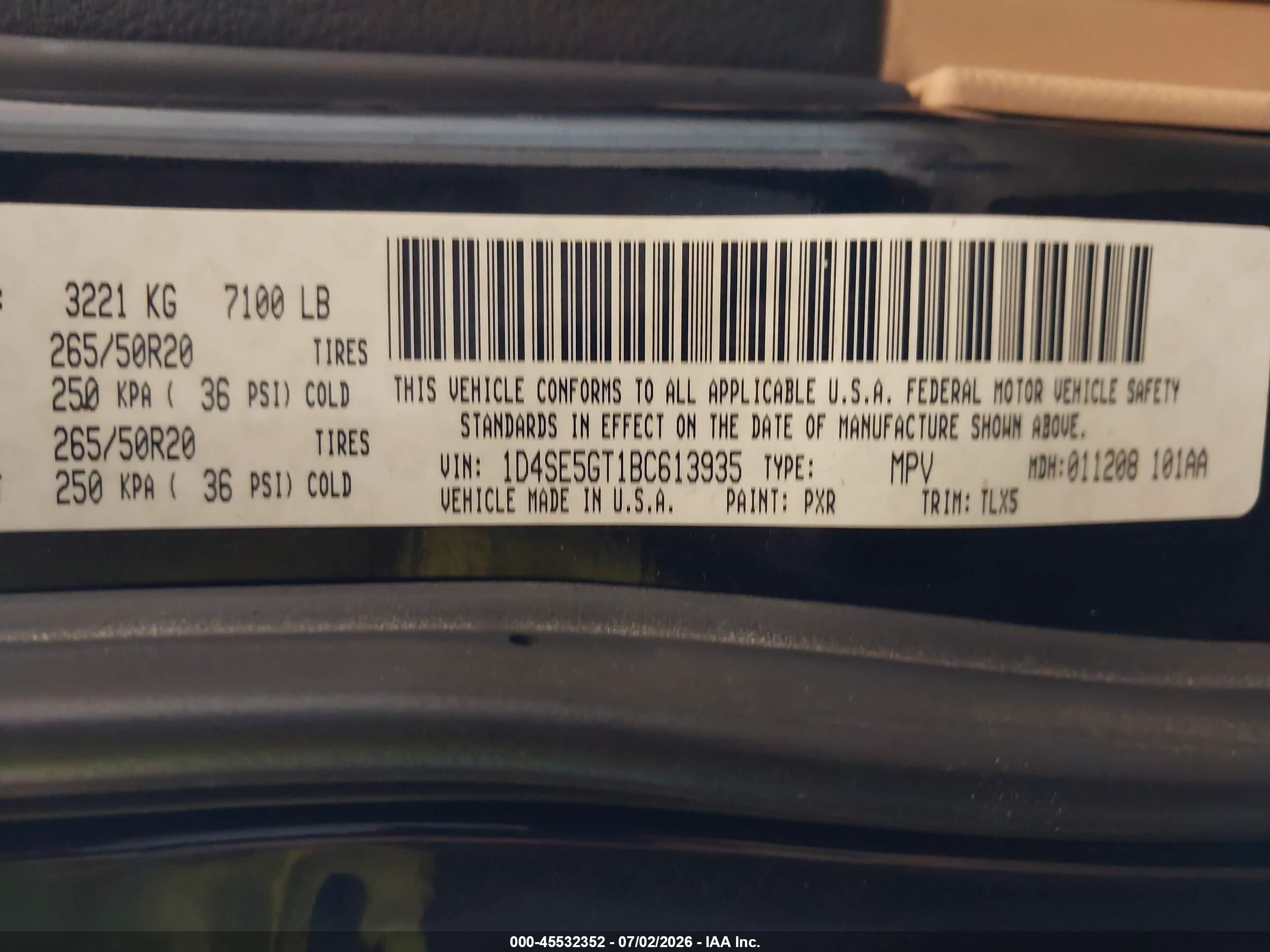 2011 Dodge Durango Citadel Черный vin: 1D4SE5GT1BC613935