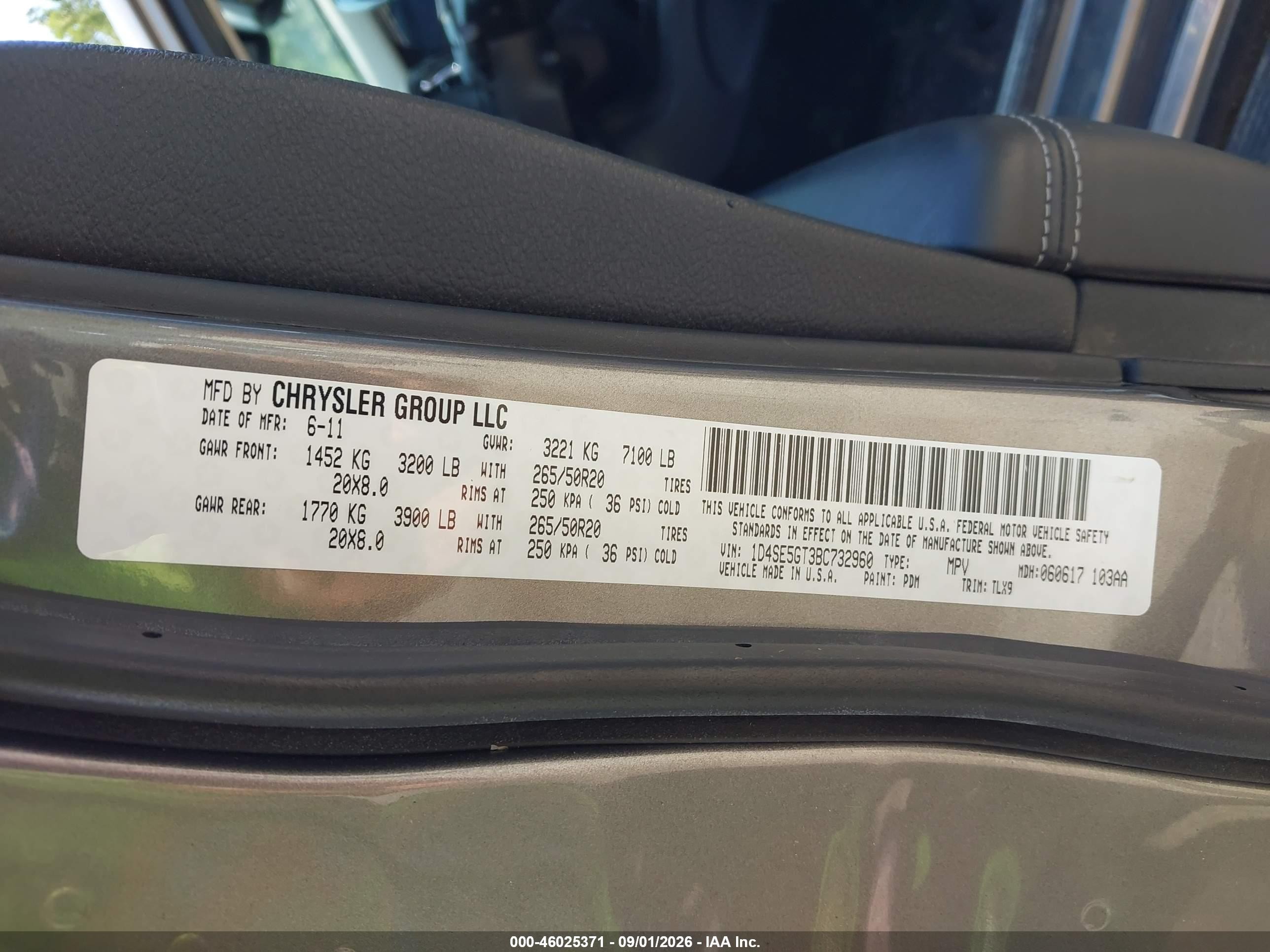 2011 Dodge Durango Citadel Gray vin: 1D4SE5GT3BC732960