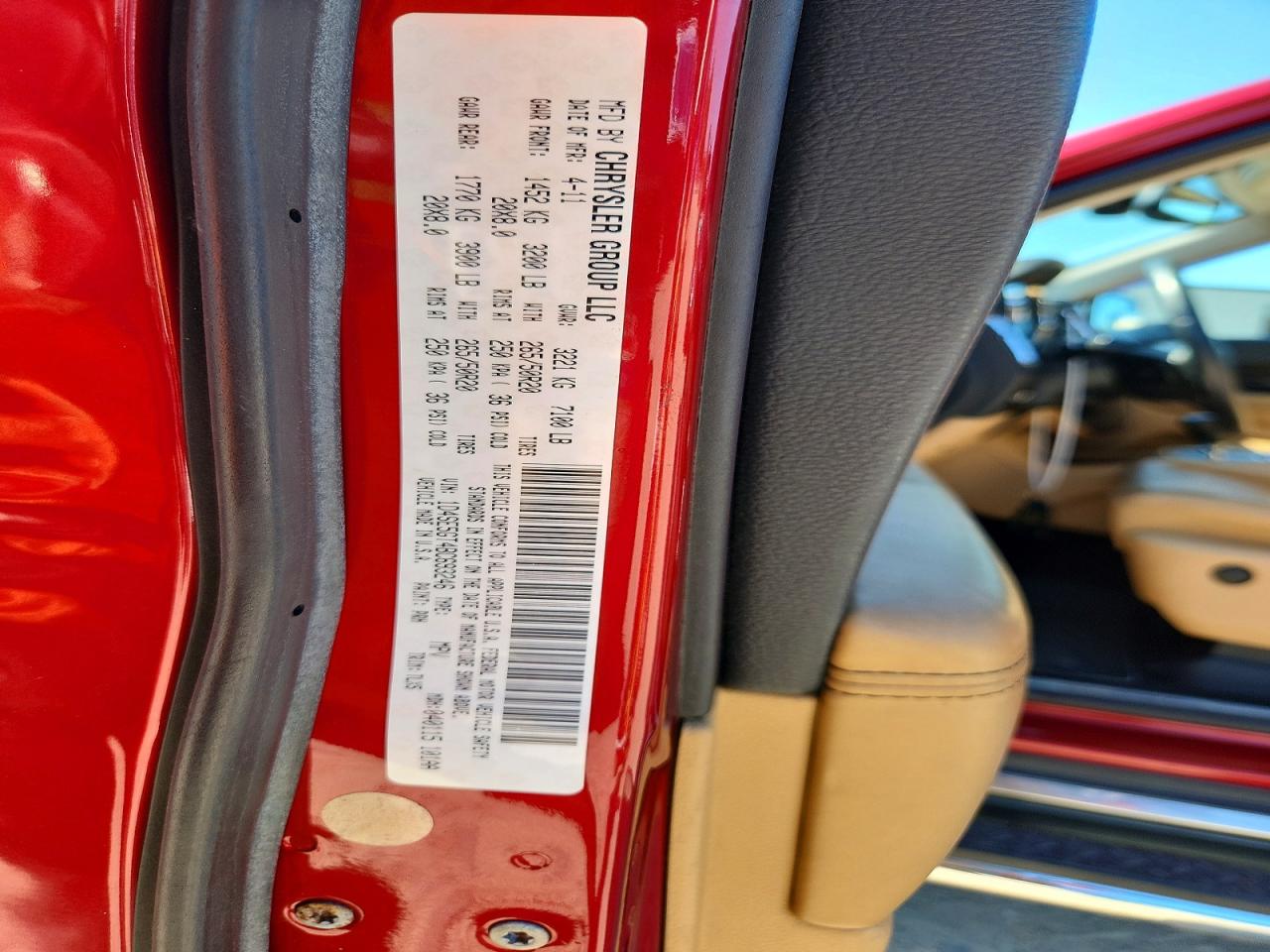 2011 Dodge Durango Citadel Red vin: 1D4SE5GT4BC693246