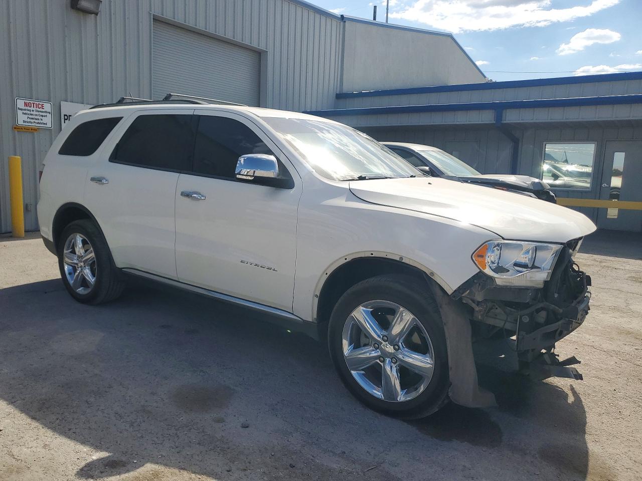 2011 Dodge Durango Citadel White vin: 1D4SE5GT6BC599255