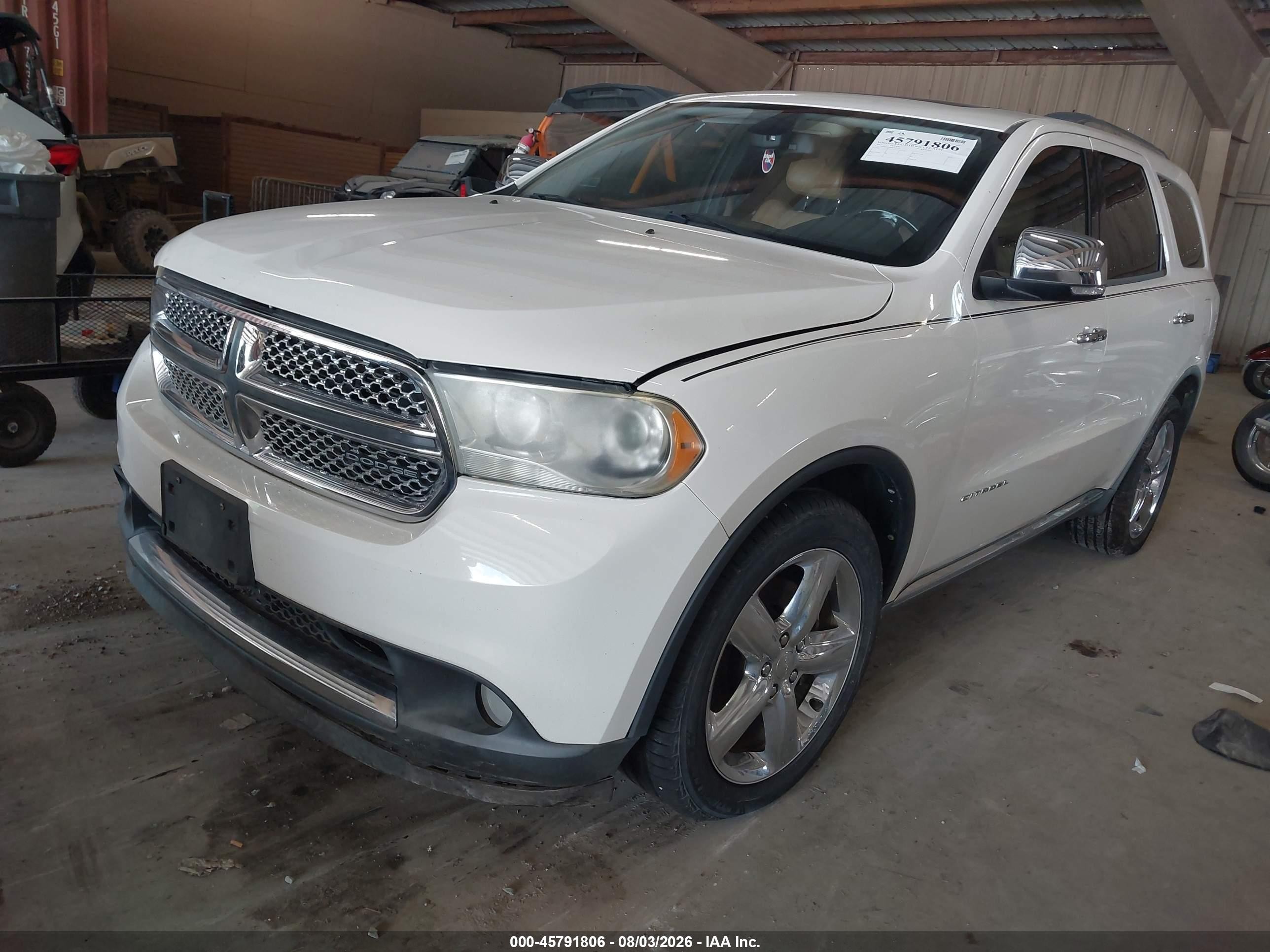 2011 Dodge Durango Citadel White vin: 1D4SE5GT6BC693300