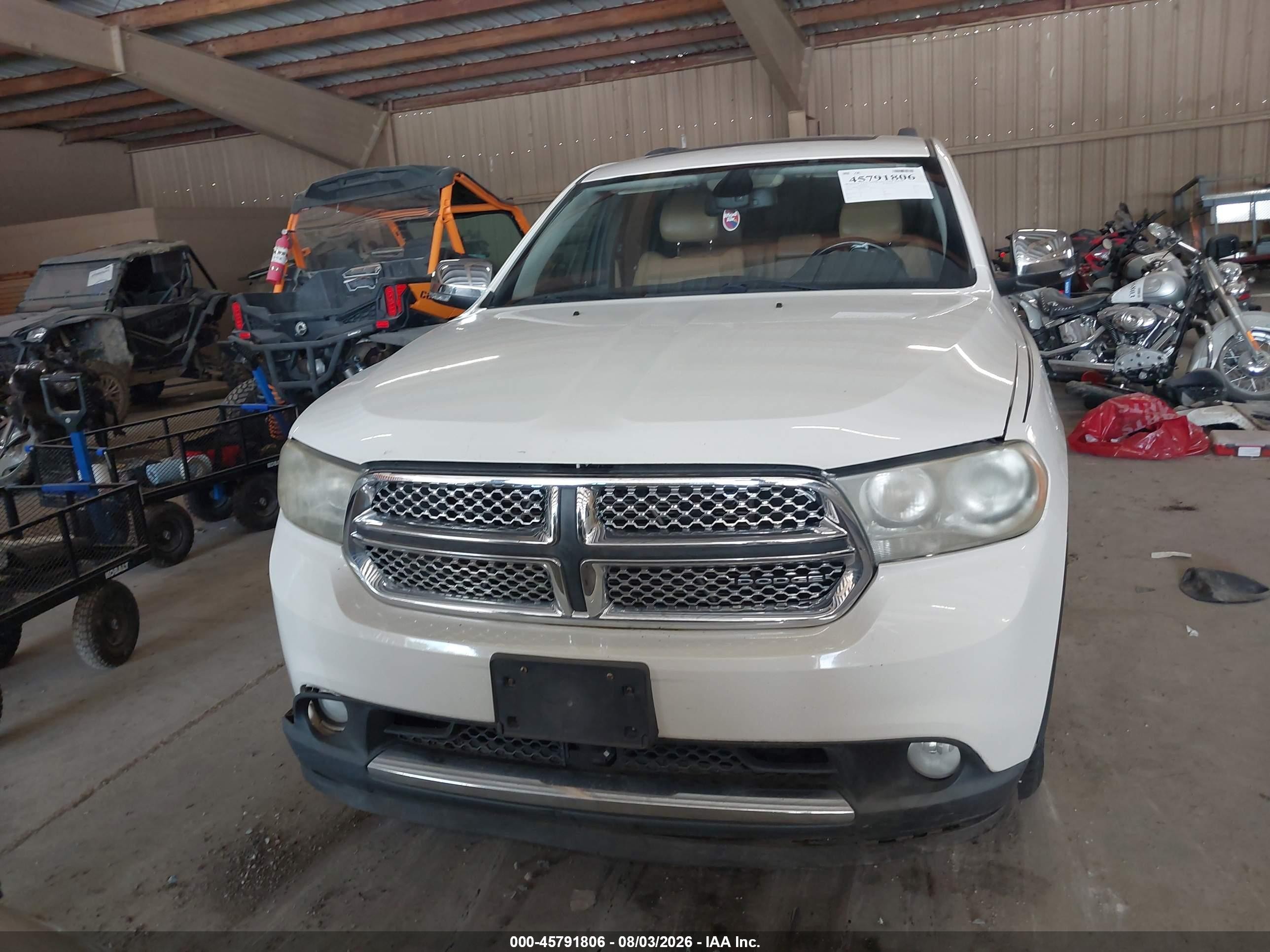 2011 Dodge Durango Citadel White vin: 1D4SE5GT6BC693300