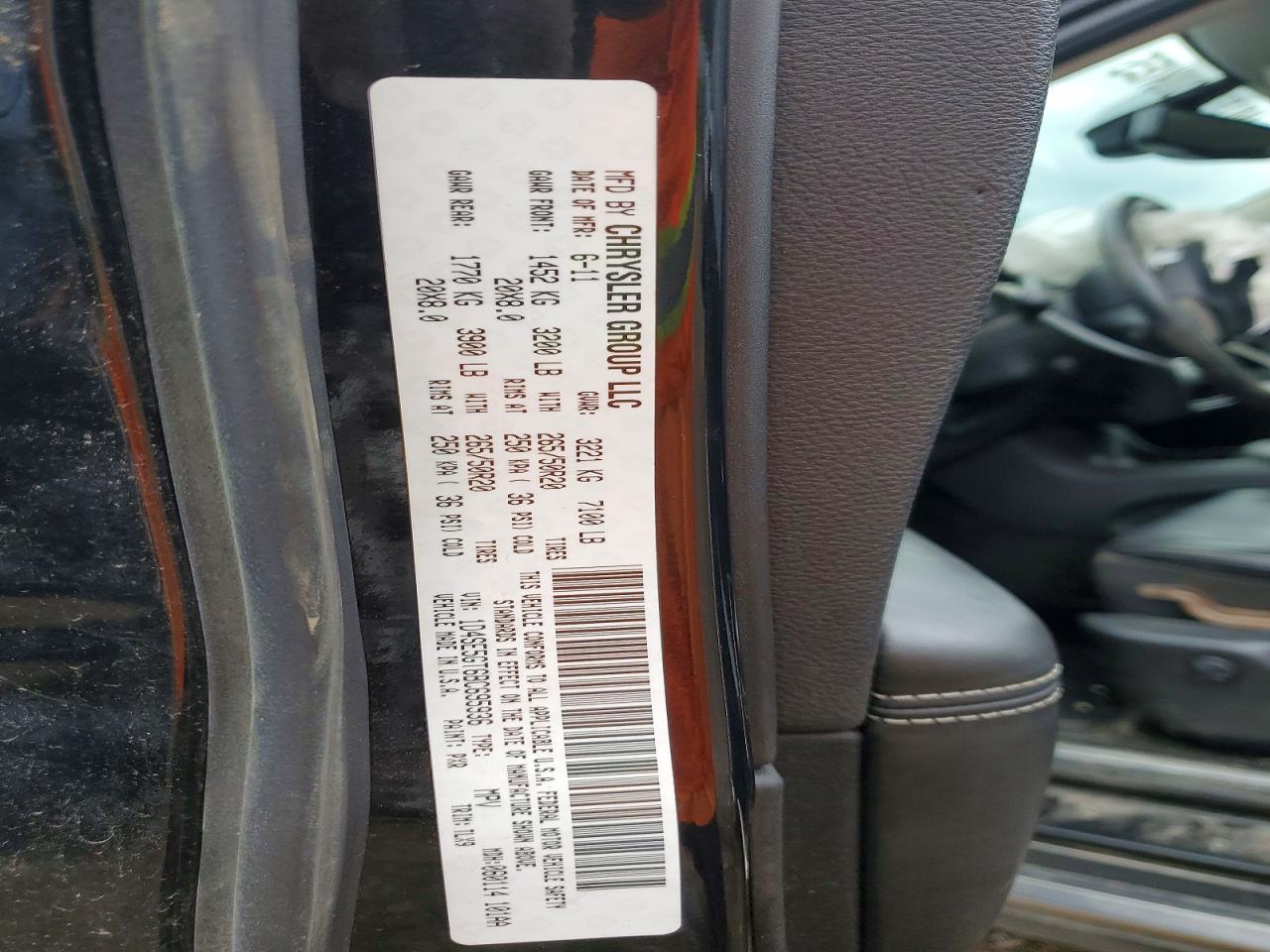 2011 Dodge Durango Citadel Black vin: 1D4SE5GT6BC695936