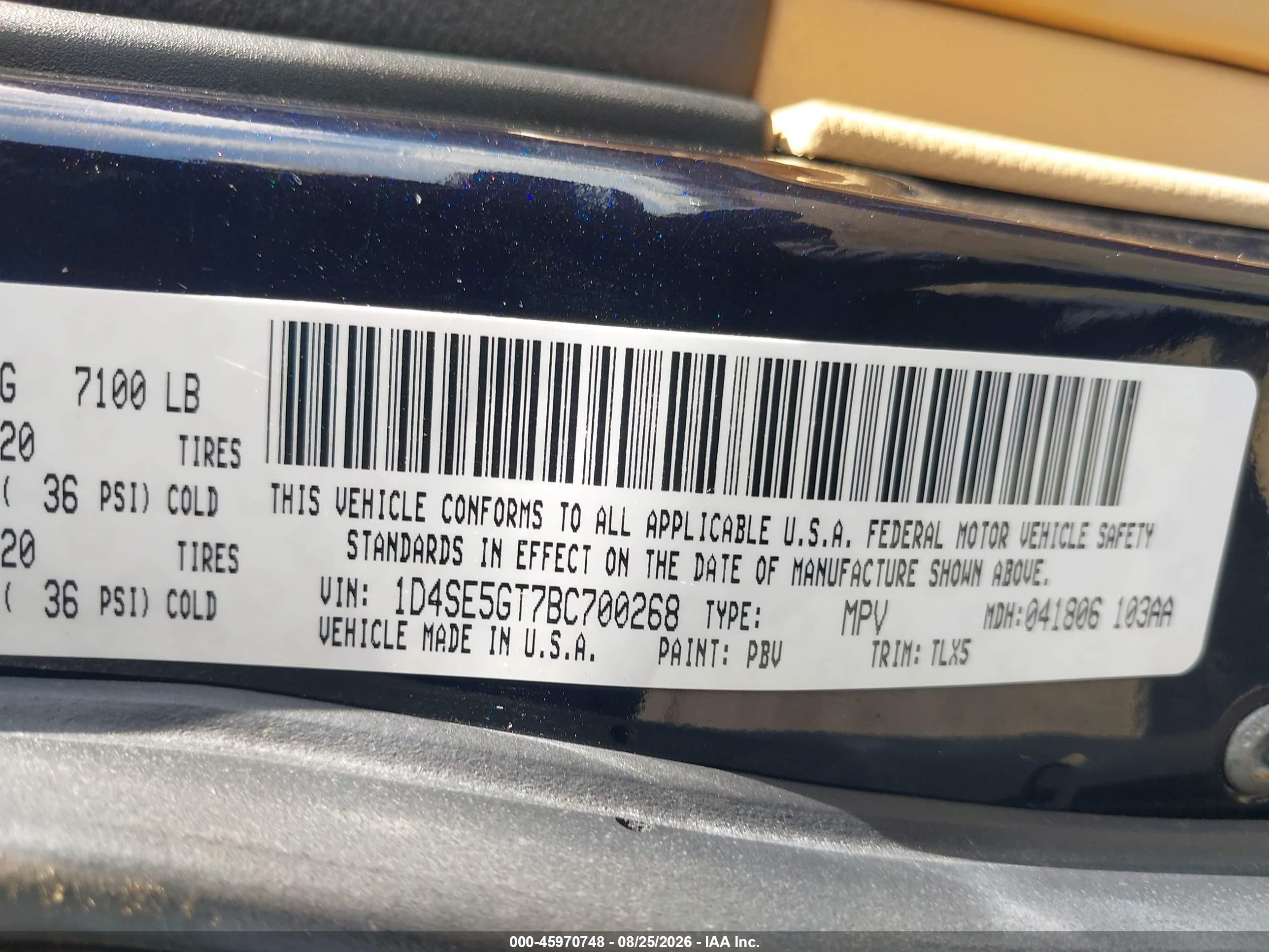 2011 Dodge Durango Citadel Blue vin: 1D4SE5GT7BC700268