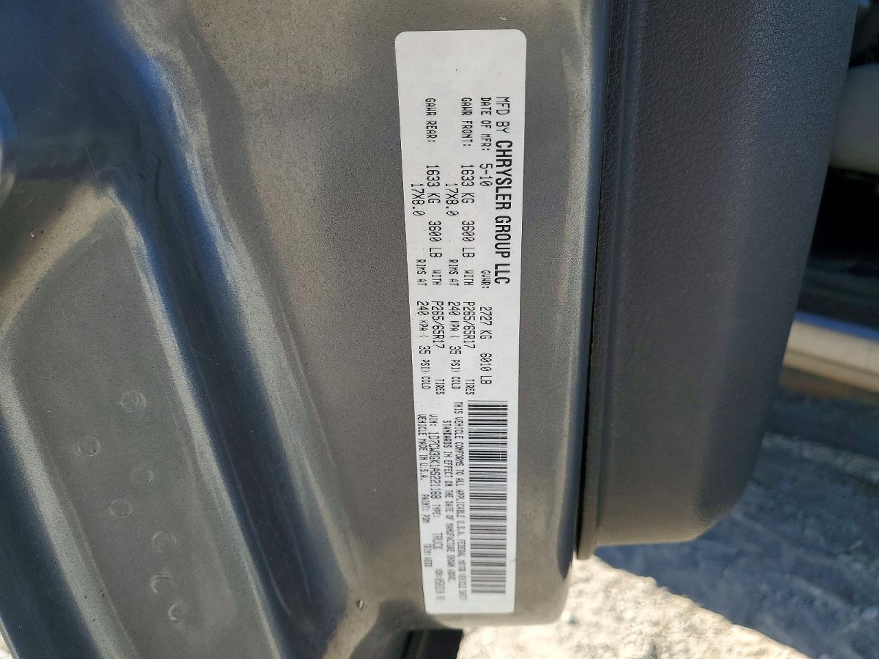 2010 Dodge Dakota Sxt Gray vin: 1D7CW3GK1AS221168
