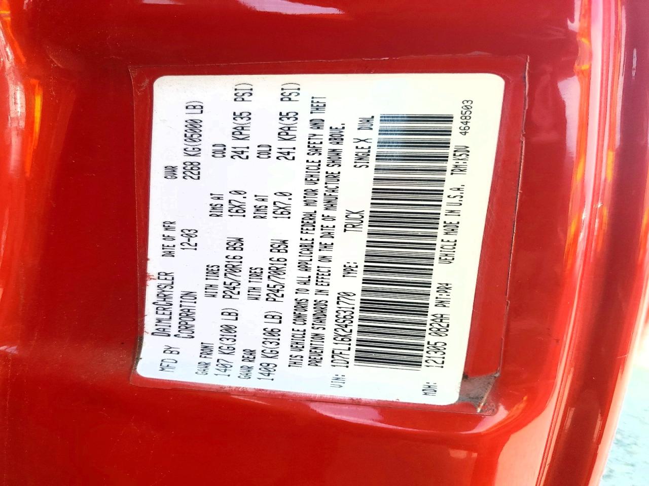 2004 Dodge Dakota Sxt Красный vin: 1D7FL16K24S631770