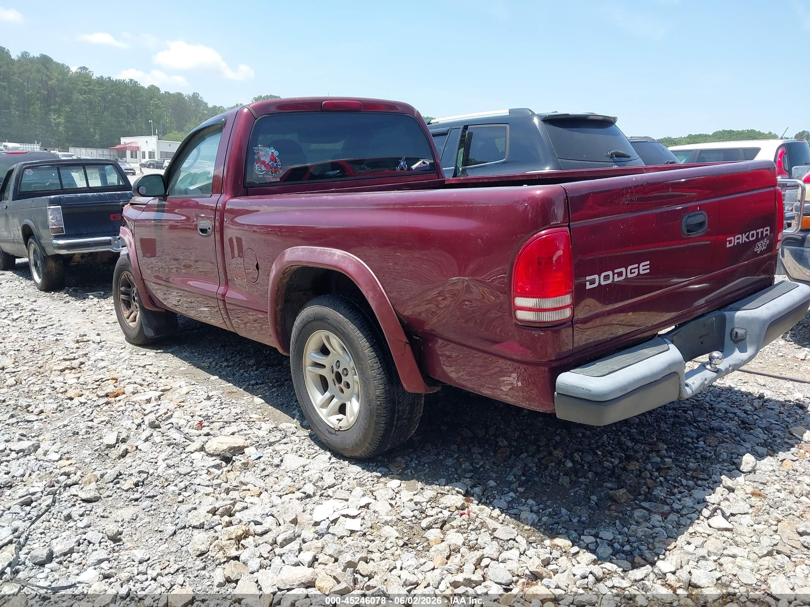 2003 Dodge Dakota   Burgundy vin: 1D7FL16X83S198482