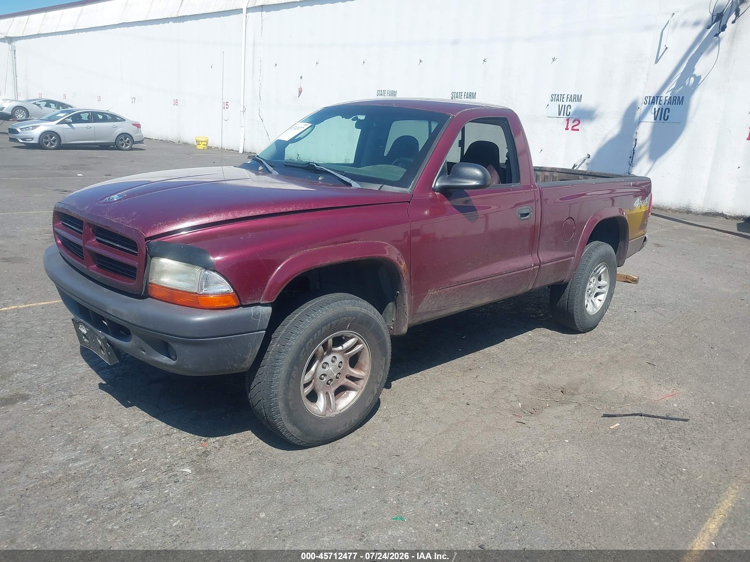 2003 Dodge Dakota   Темно-бордовый vin: 1D7GG16X83S102276