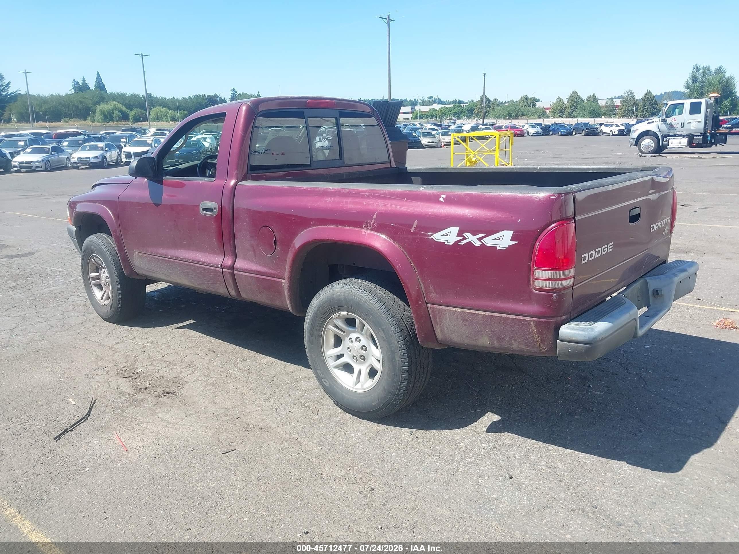 2003 Dodge Dakota   Темно-бордовый vin: 1D7GG16X83S102276