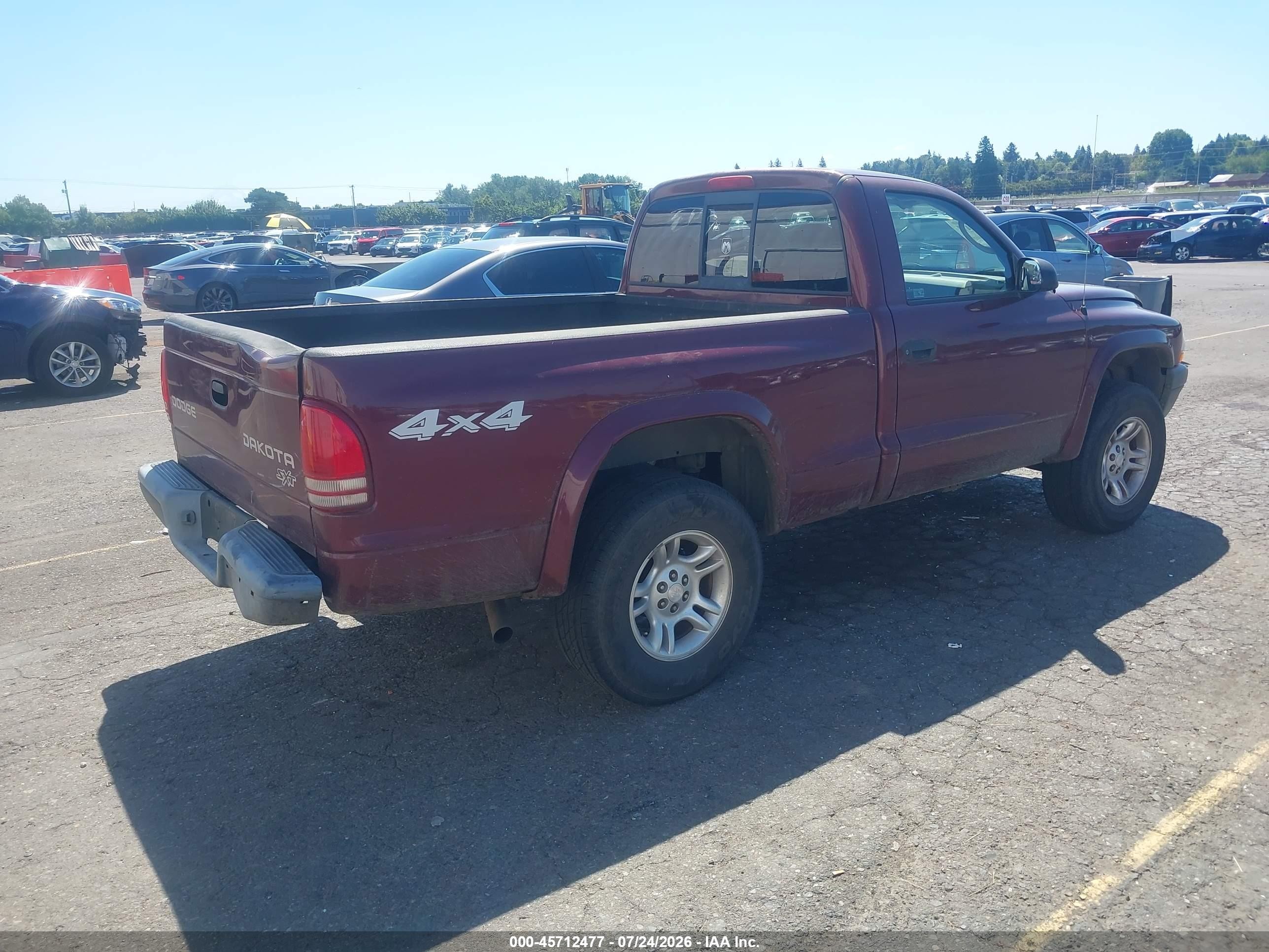 2003 Dodge Dakota   Темно-бордовый vin: 1D7GG16X83S102276