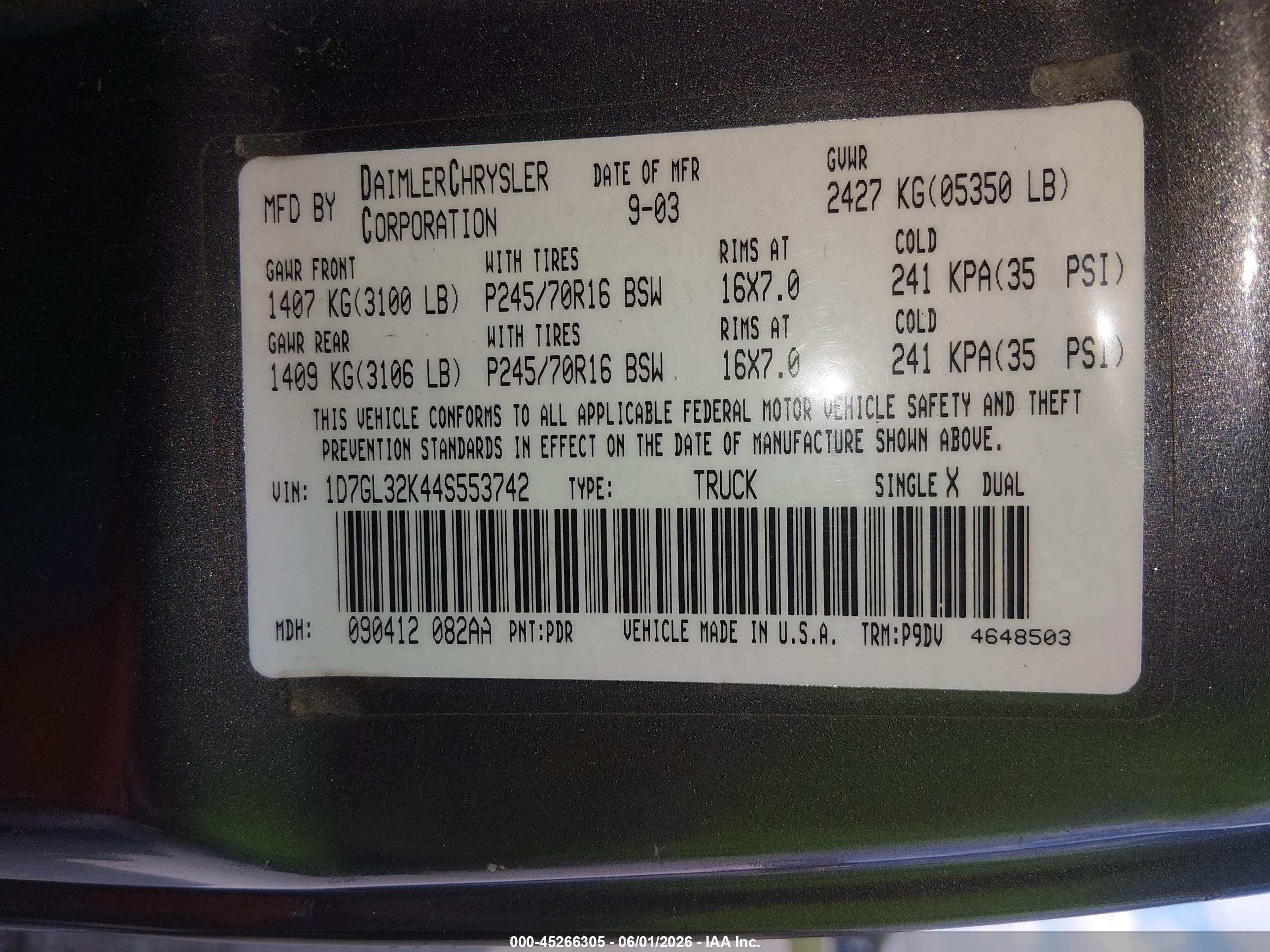 2004 Dodge Dakota Sport Gray vin: 1D7GL32K44S553742