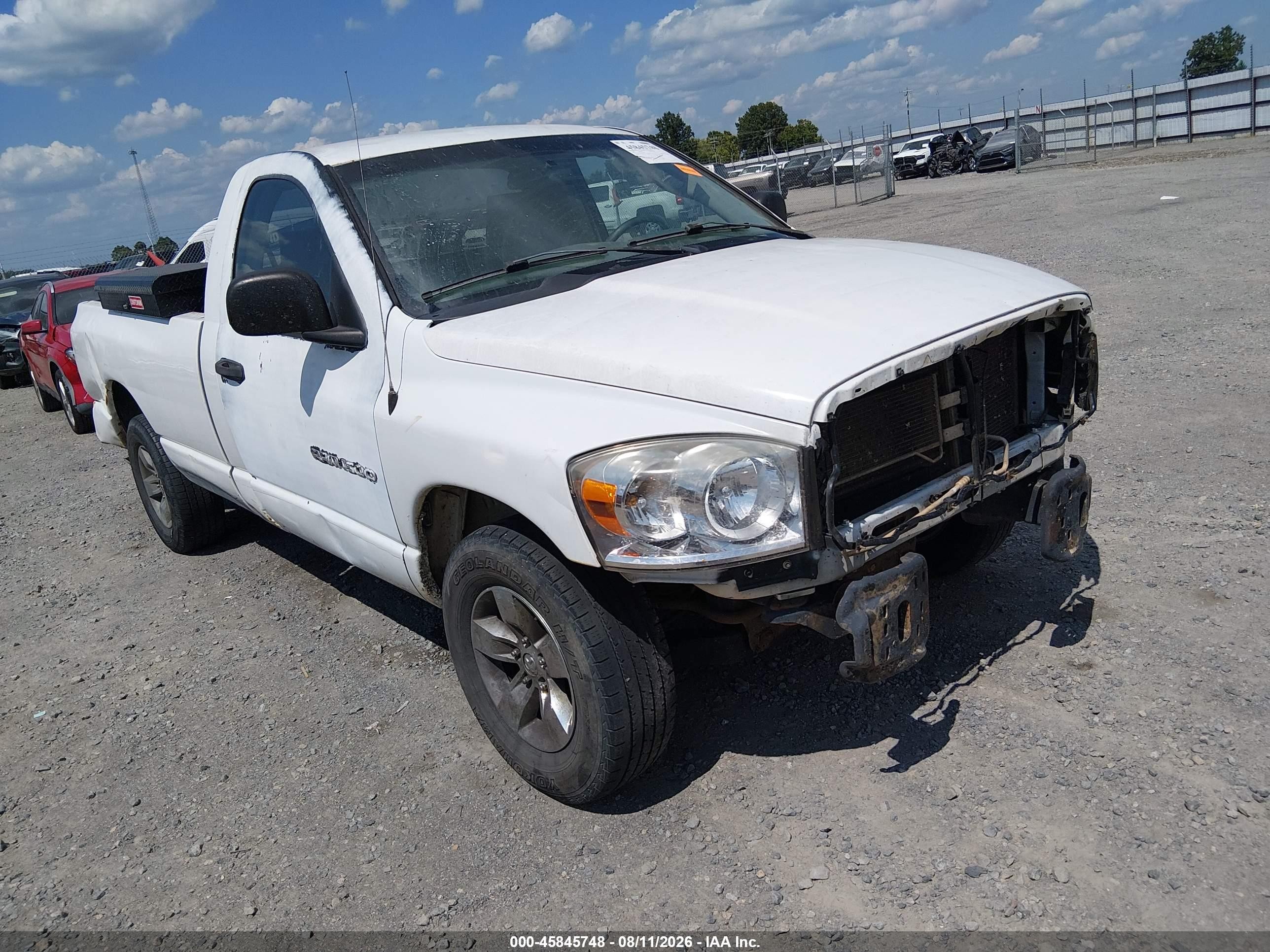 2008 Dodge Ram 1500 St/sxt White vin: 1D7HA16278J181107