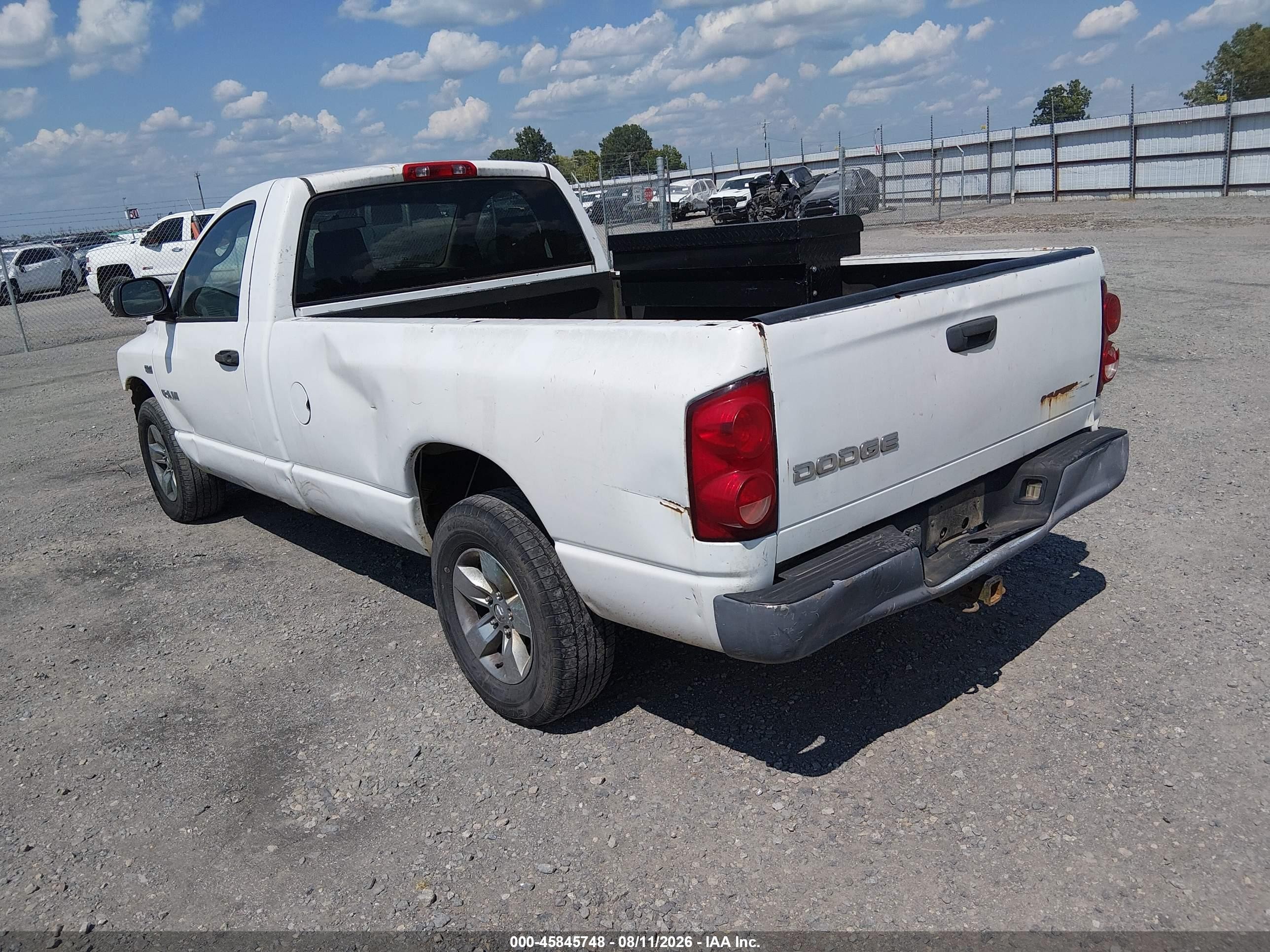 2008 Dodge Ram 1500 St/sxt White vin: 1D7HA16278J181107