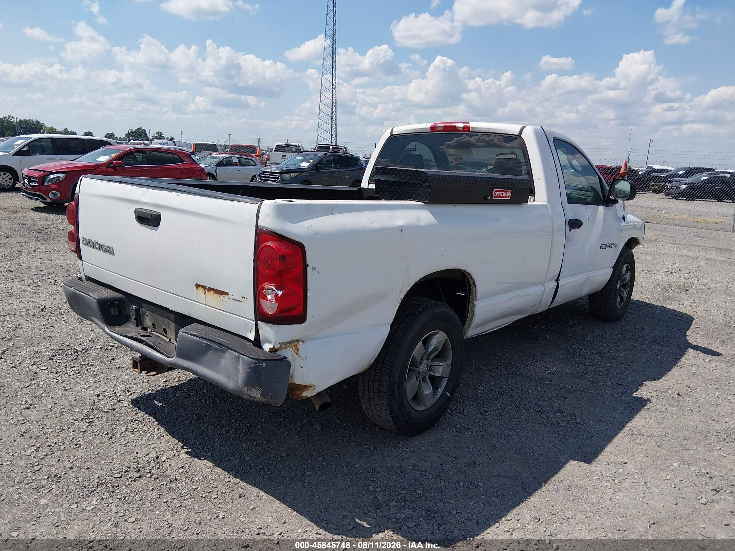 2008 Dodge Ram 1500 St/sxt White vin: 1D7HA16278J181107