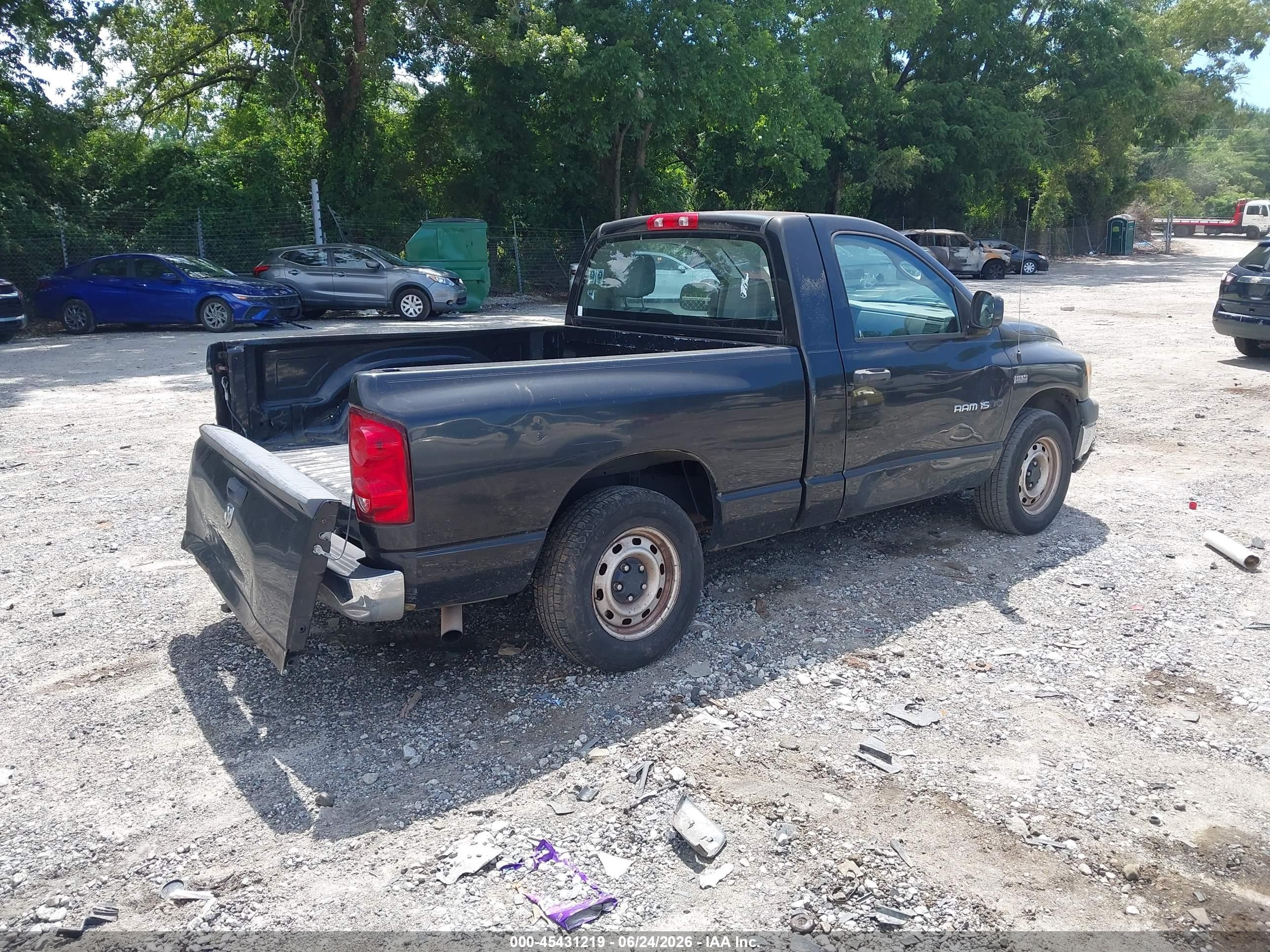 2007 Dodge Ram 1500 St Black vin: 1D7HA16287J609619