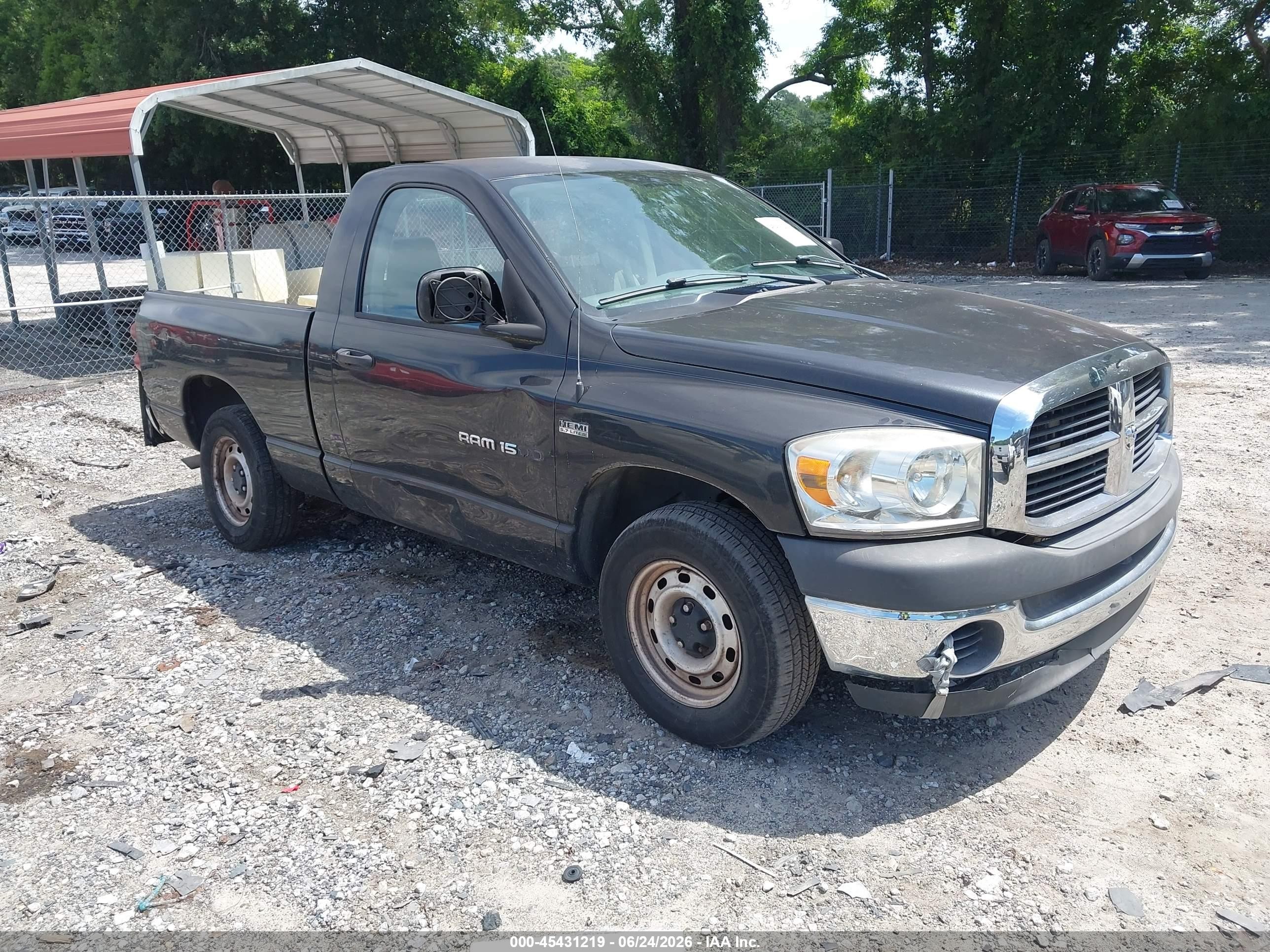 2007 Dodge Ram 1500 St Черный vin: 1D7HA16287J609619