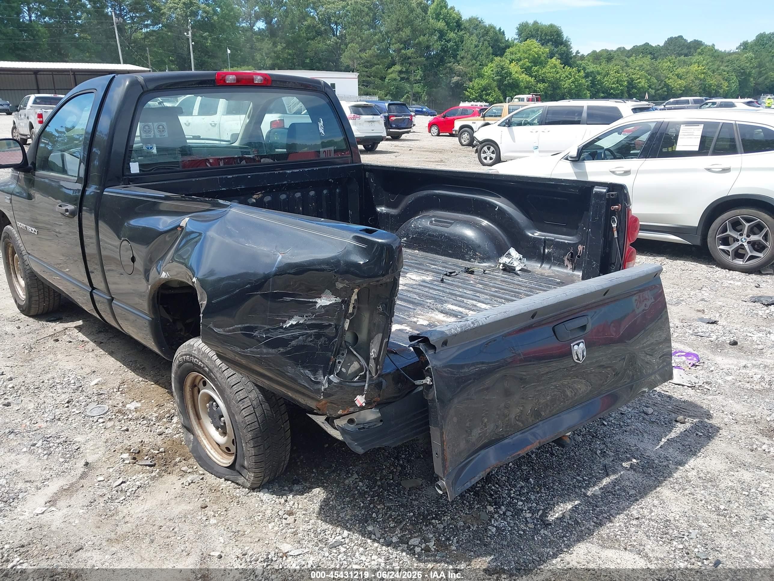 2007 Dodge Ram 1500 St Black vin: 1D7HA16287J609619