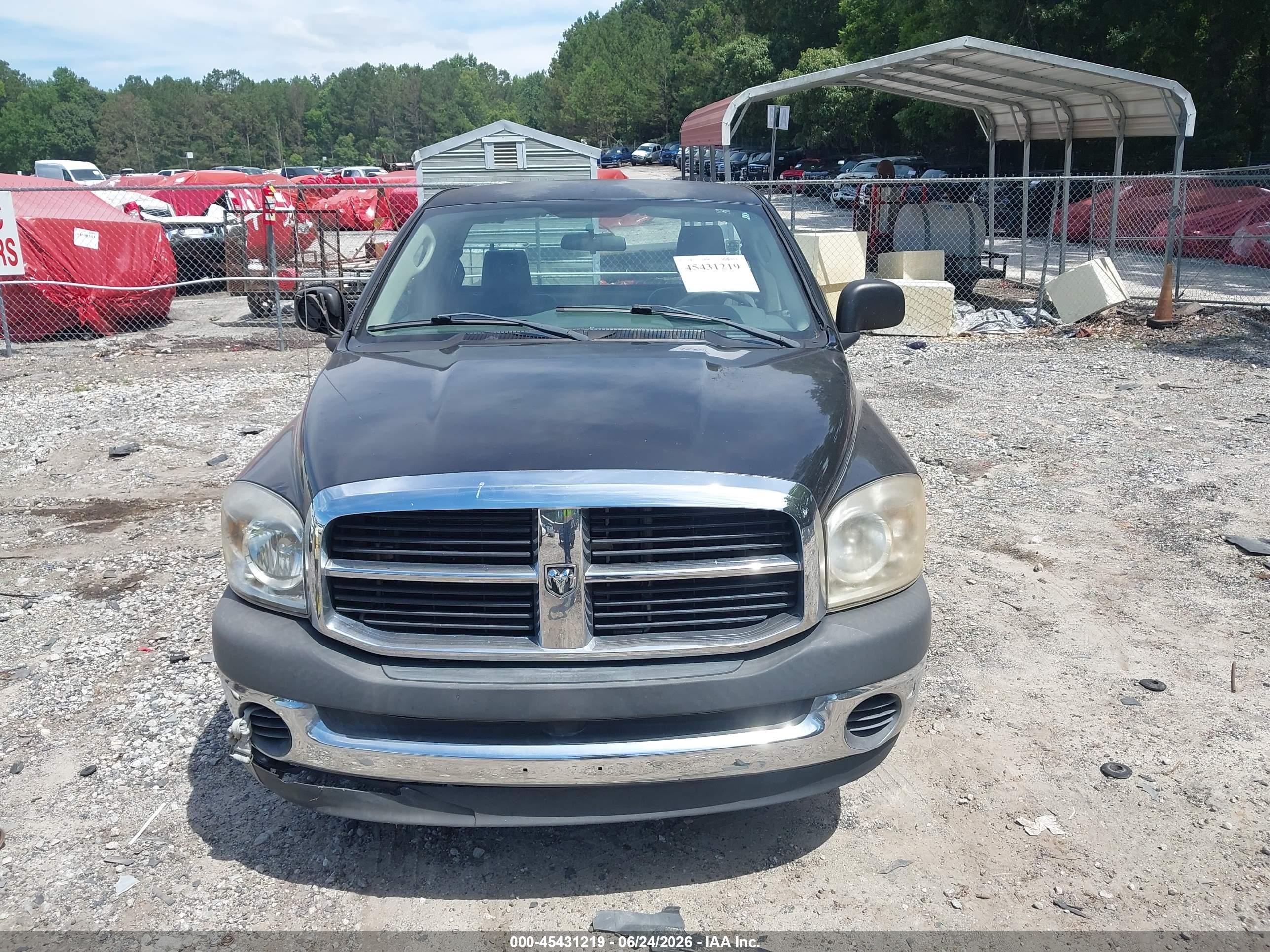 2007 Dodge Ram 1500 St Black vin: 1D7HA16287J609619