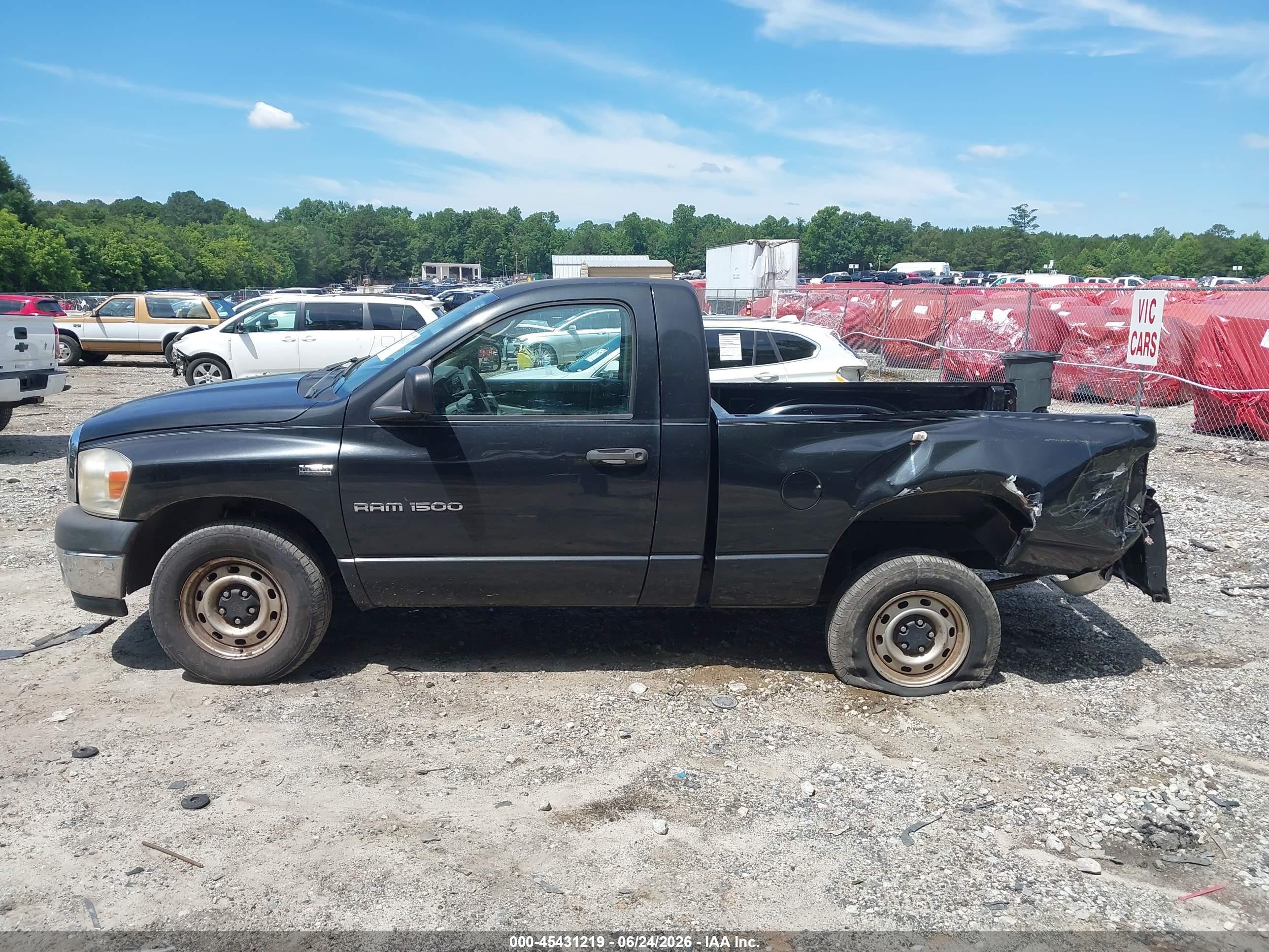 2007 Dodge Ram 1500 St Black vin: 1D7HA16287J609619