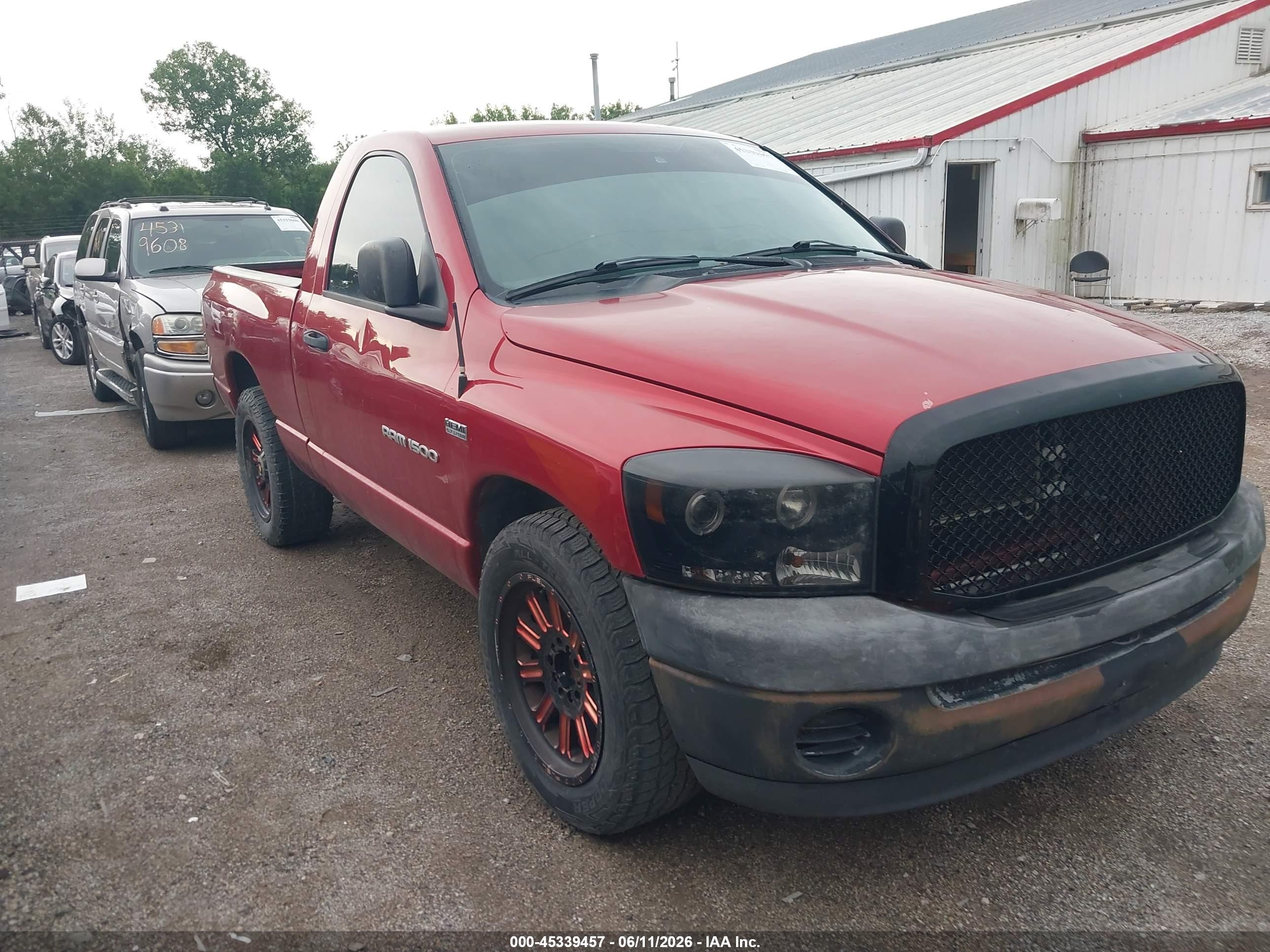 2007 Dodge Ram 1500 St Burgundy vin: 1D7HA16287J641227